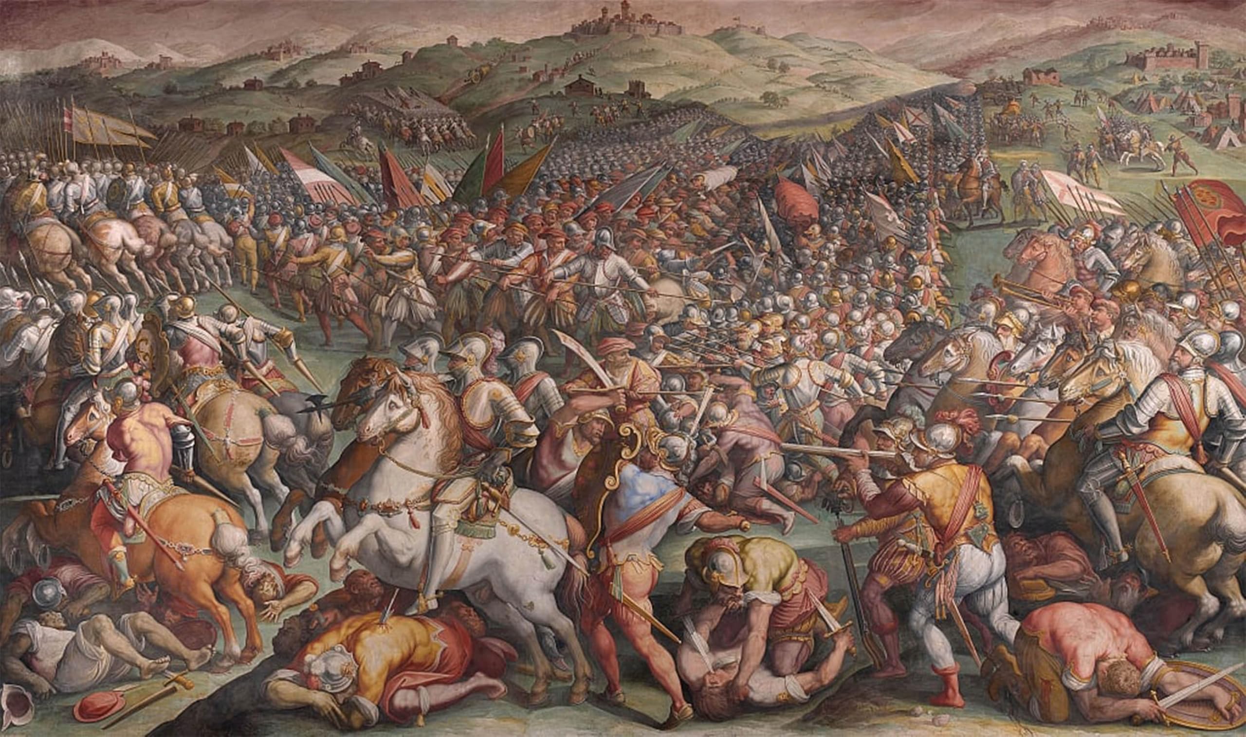 HRJUBWREE Vintage Poster Photo Wall Print Mural Artwork the Battle of Marciano in Val Di Chiana by Giorgio Vasari Art Prints Painting for Office Decor 60x90cm