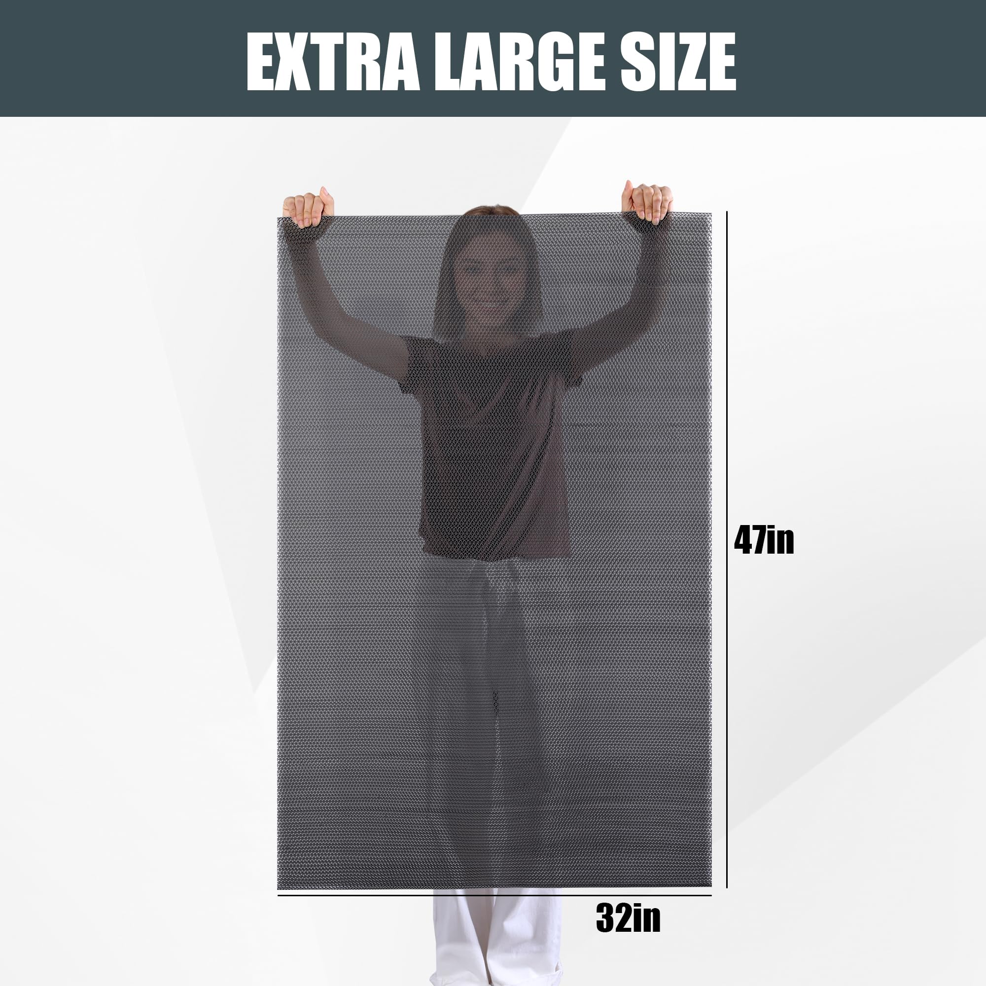 Alfombrilla de ducha extra grande de 47 x 32 pulgadas, alfombrilla antideslizante para bañera y ducha, alfombrilla de ducha de PVC de secado rápido para baño