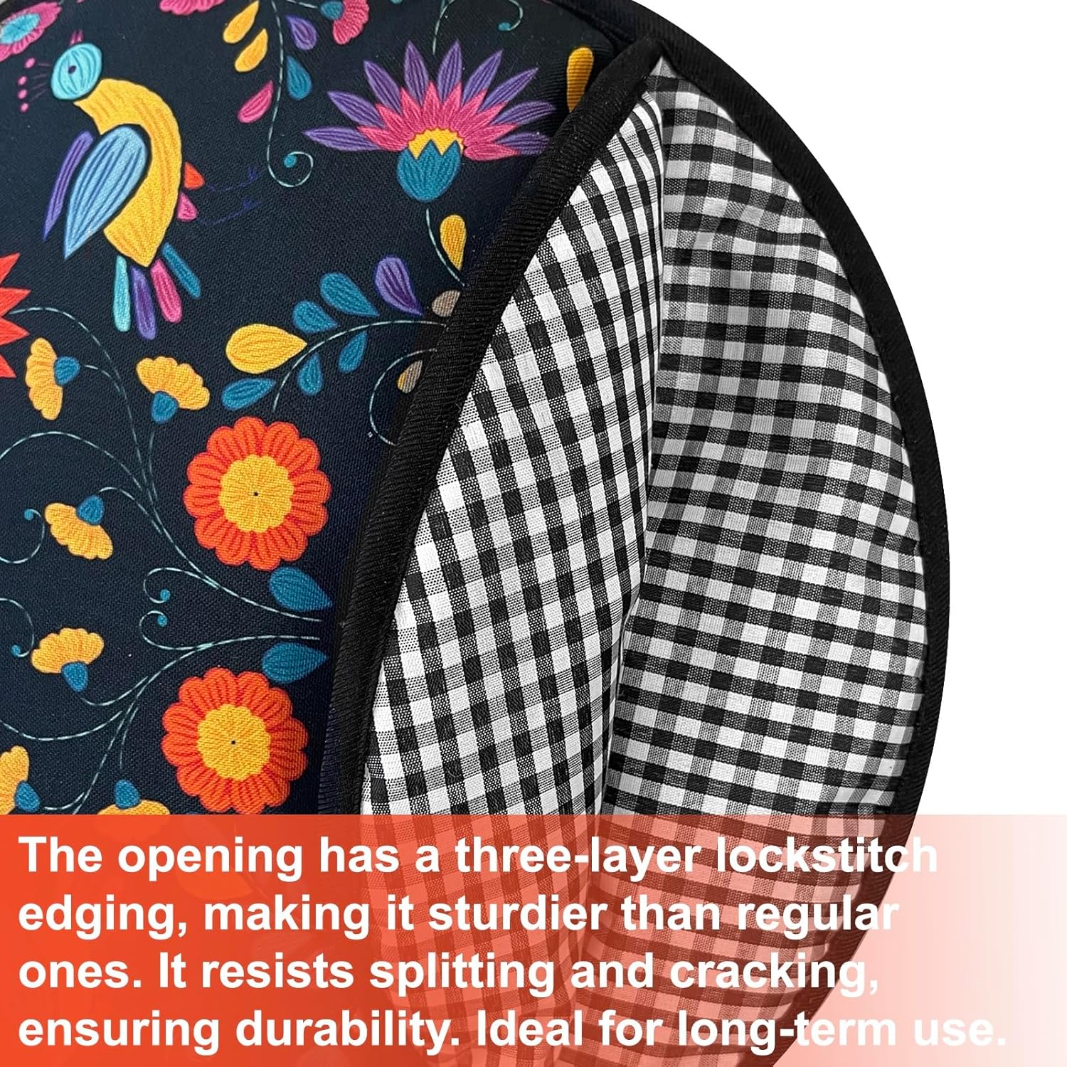 2 PACK Large Tortilla Warmers, Premium Insulated Fabric Pouch Keeps Tacos, Naan, Pizza & Flour Tortillas Cozily Warm, Microwavable & Classic, Ideal for Family Feasts, Orange/Black - Image 4