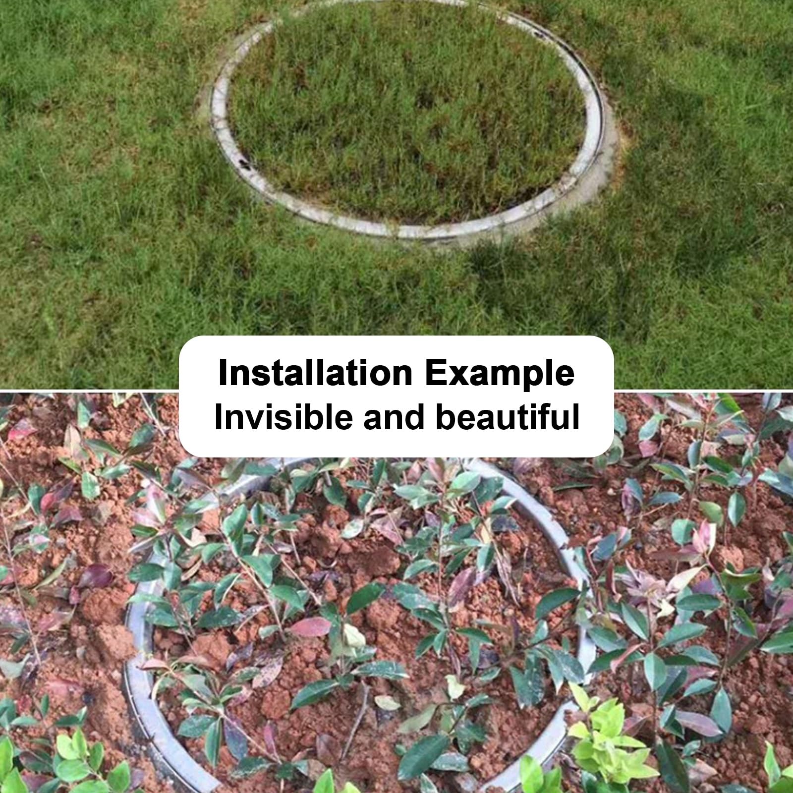 Arqueta Jardin de Registro y Marco de Acero Inoxidable de 70 Cm, Tapa de Fosa Séptica Incrustada, para Entrada de Vehículos, Patio, Capacidad de Carga de Hasta 300 Kg, Plantación en El Interior