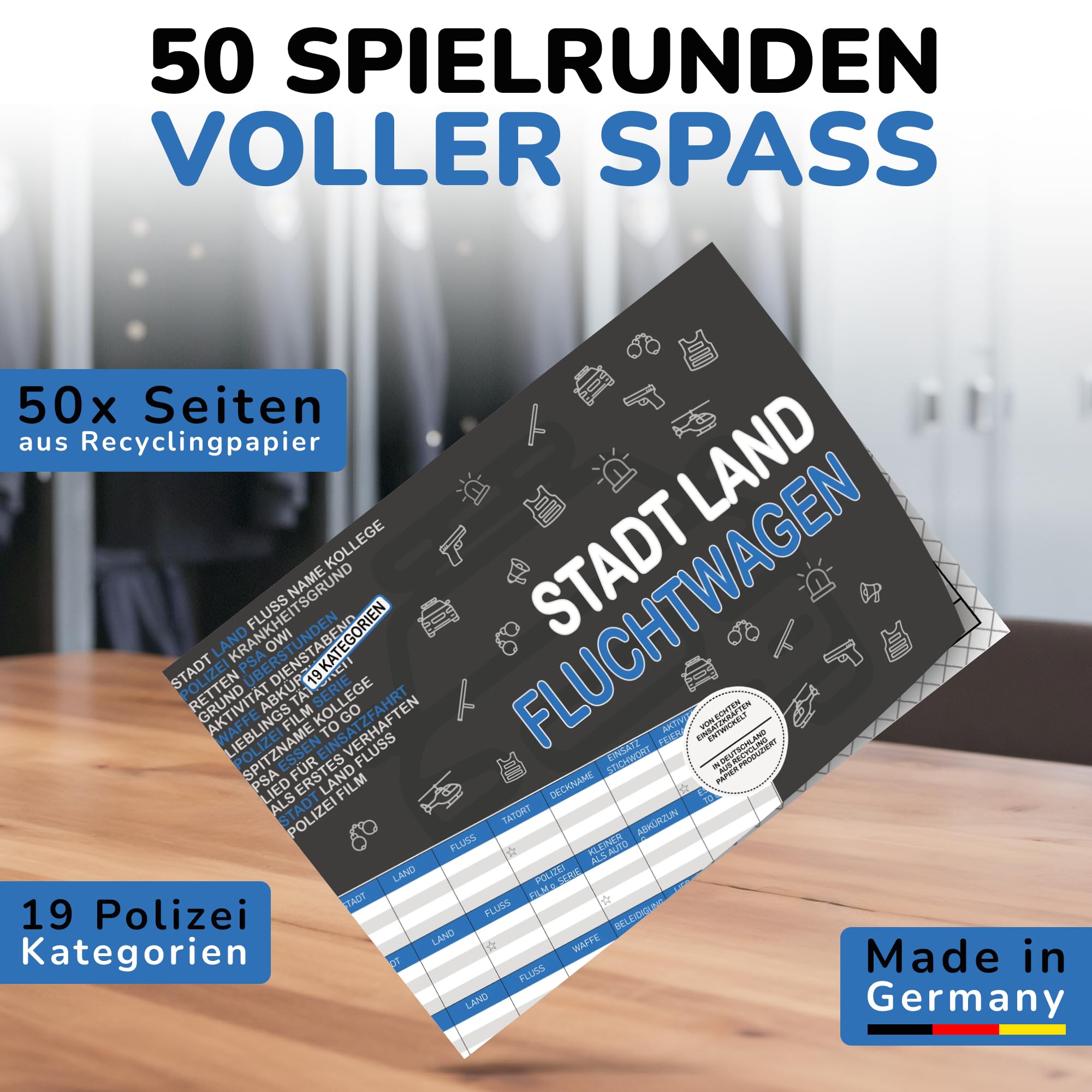 Polizei Rätzel Polizei Geschenk 50 Seiten DIN A4 Recycling Papier