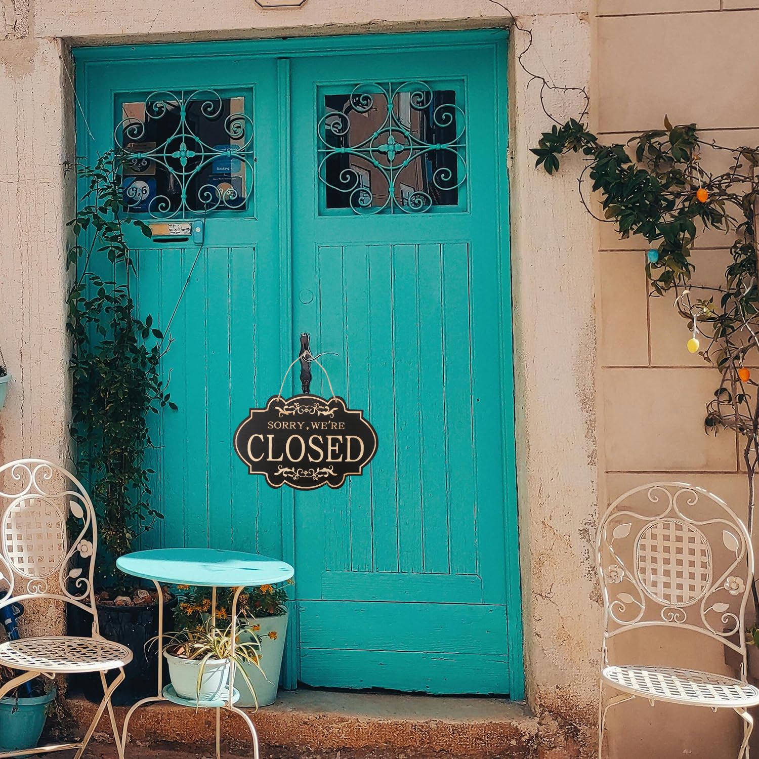 Tabanzhe Store Hanging Open Closed Sign,Wooden Reversible Double-Sided Business Sign,for Business Door Window Restaurant Club Shop Bar Hotel Cafe - Image 4