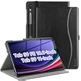 ZtotopCases for Samsung Galaxy Tab S10 FE 10.9 Inch 2025/S9/S9 FE, PU Leather Business Cover with Auto Sleep/Wake, Front Pocket, Hand Strap for Samsung S10 FE/S9/S9 FE Tablet Support S Pen, Black