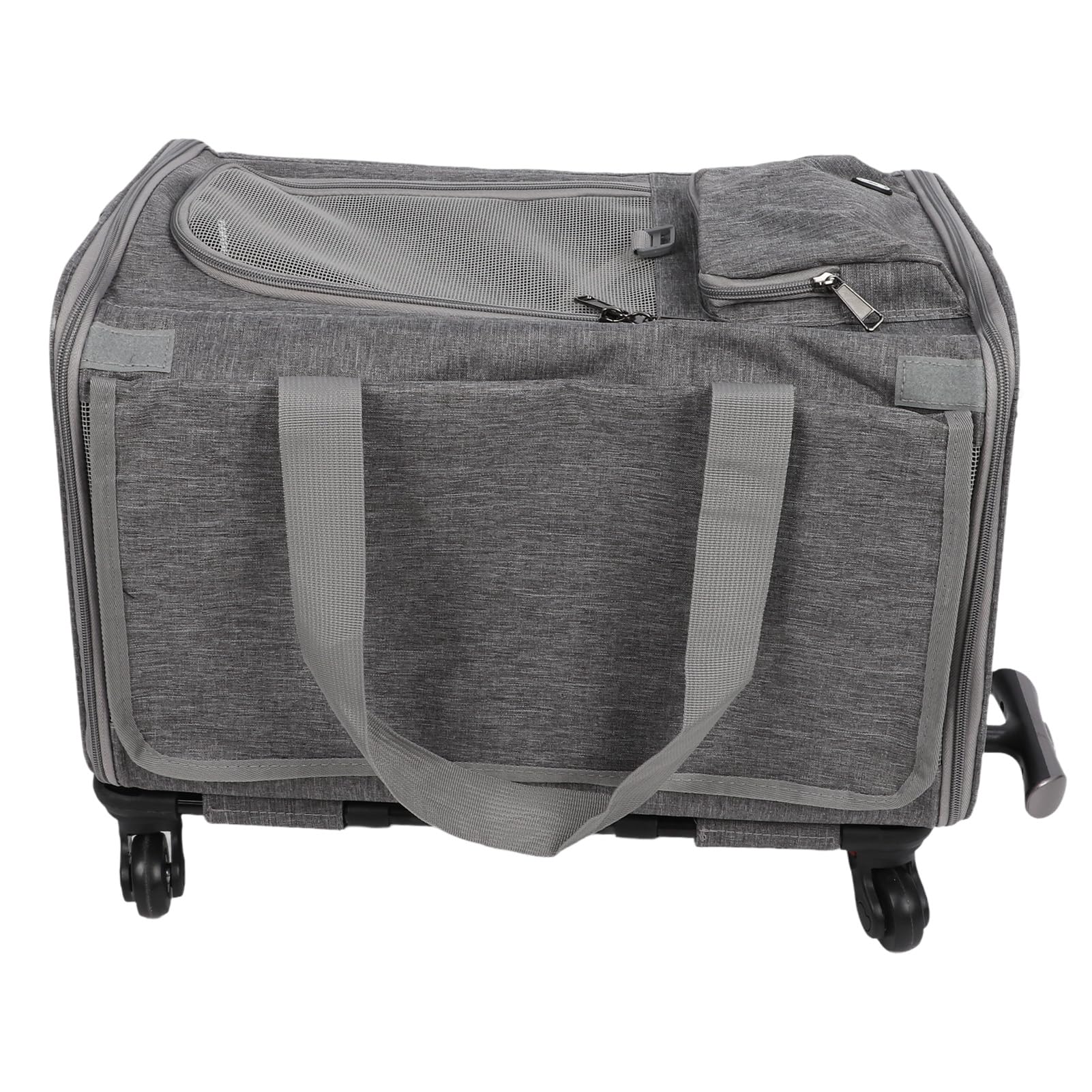 Cryfokt Transportín para Perros con Ruedas, Diseño Plegable, Ajustable para Facilitar el Viaje, Adecuado para Corgis y Bulldogs, 18,5x11,81x11,81 Pulgadas (Gray)