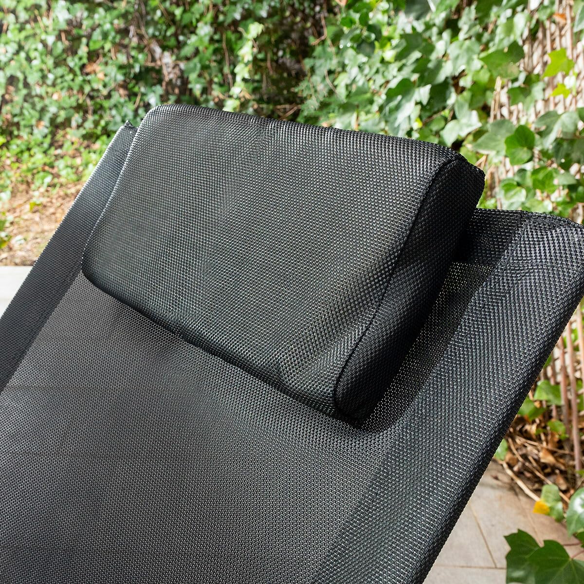 InnovaGoods® Mecedora Plegable con cojín extraíble, Tumbona de jardín, Tumbona Relax con Soporte para Bebidas. Tumbona portátil Ideal para Jardín