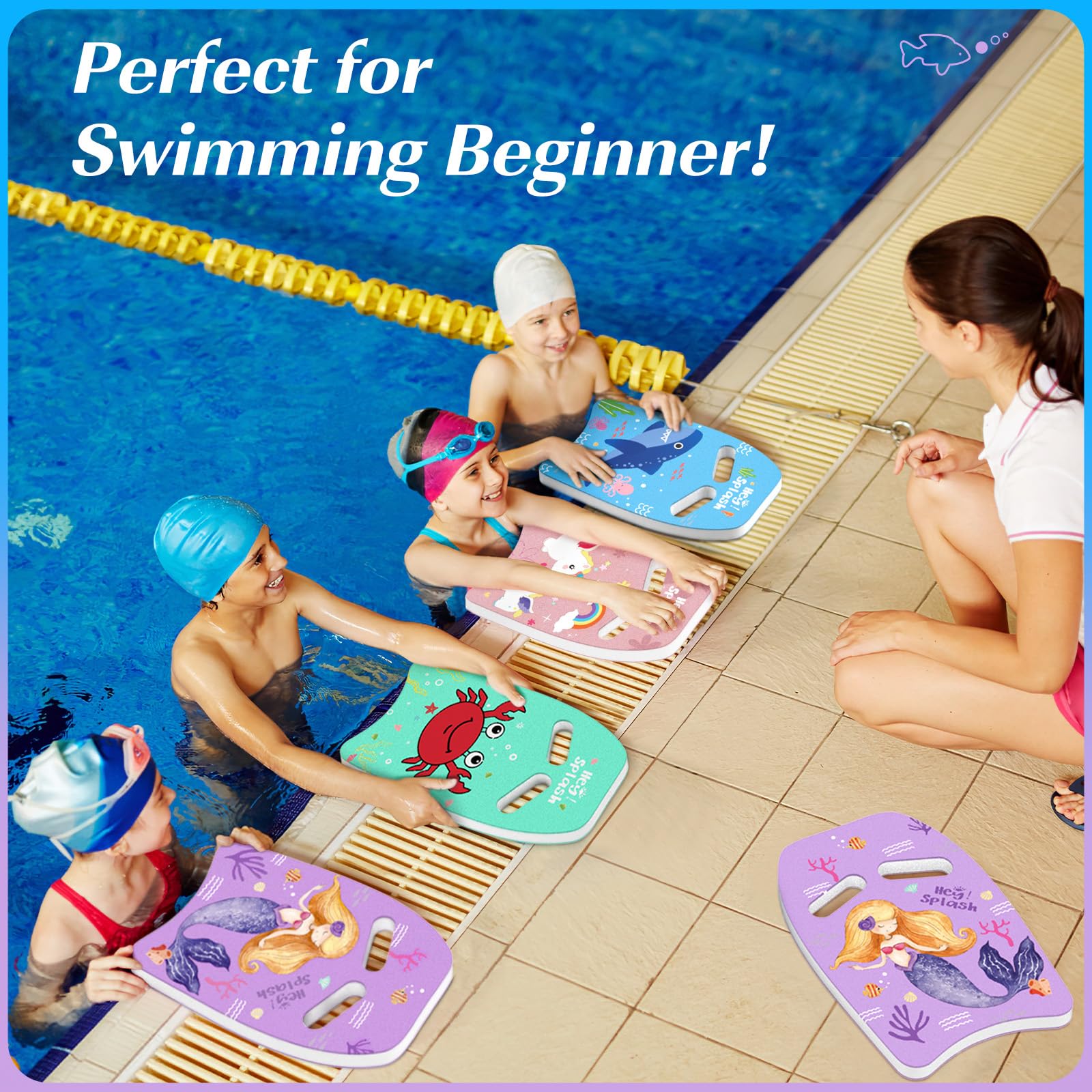 HeySplash Schwimmbrett für Kinder Erwachsene, Schwimmhilfe Schwimmen Kickboard mit Griffen, Schwimmbretter Schwimmnudel Kinder ab 3-6 Schwimmboard Schwimmtraining Schwimmen Lernen Schwimmstils