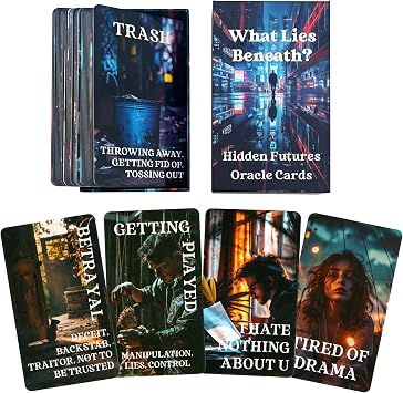 GZXINKE Spill The Beans Oracle Cards, Relationships Oracle Cards, Life Oracle Deck, Oracle Cards Deck for Beginner, Revealing Secrets, Like Cheating, Betrayal, Haters, What Lies Beneath?