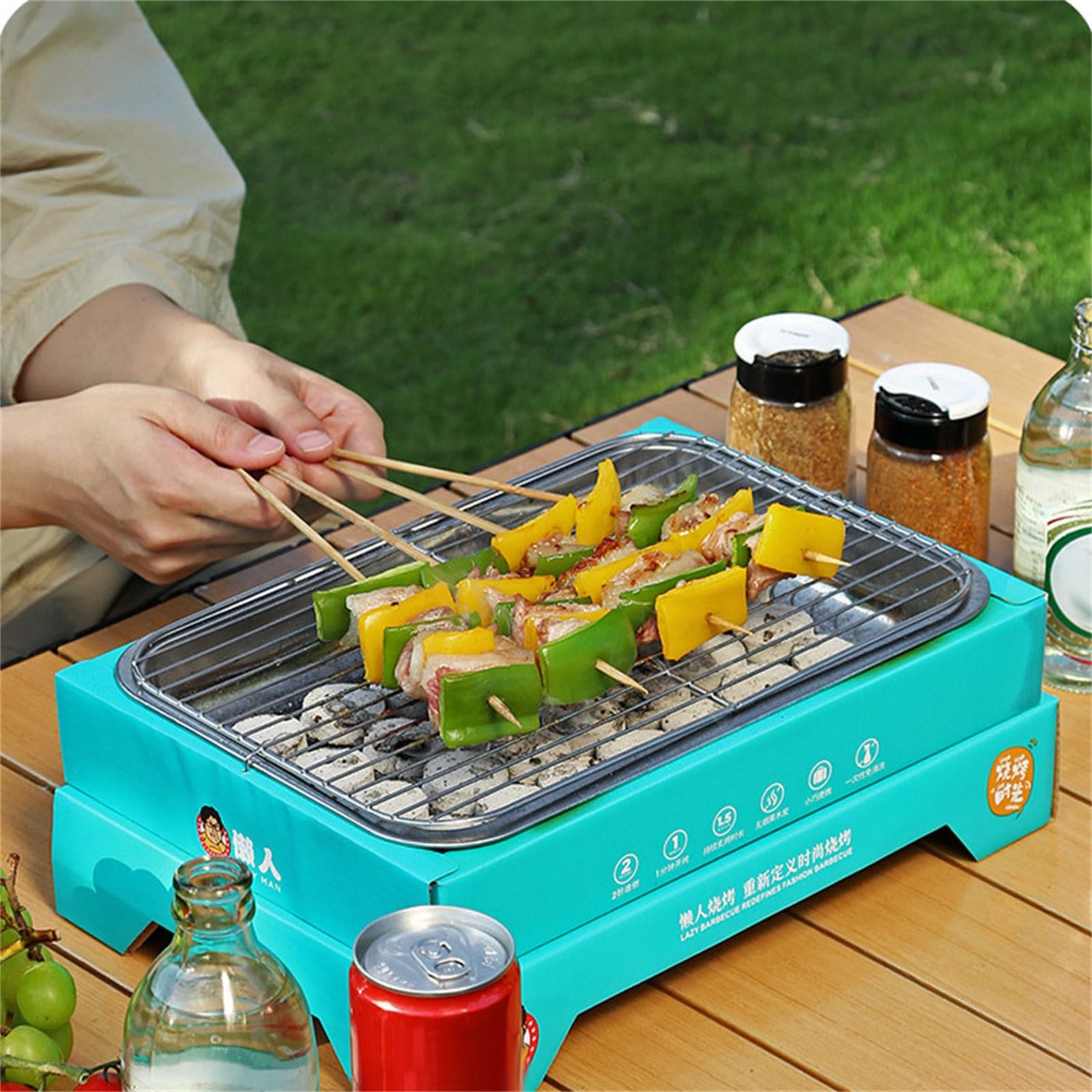 Set Cestini Per Barbecue - Griglie Rotanti In Acciaio Inox Per Carne E Verdure