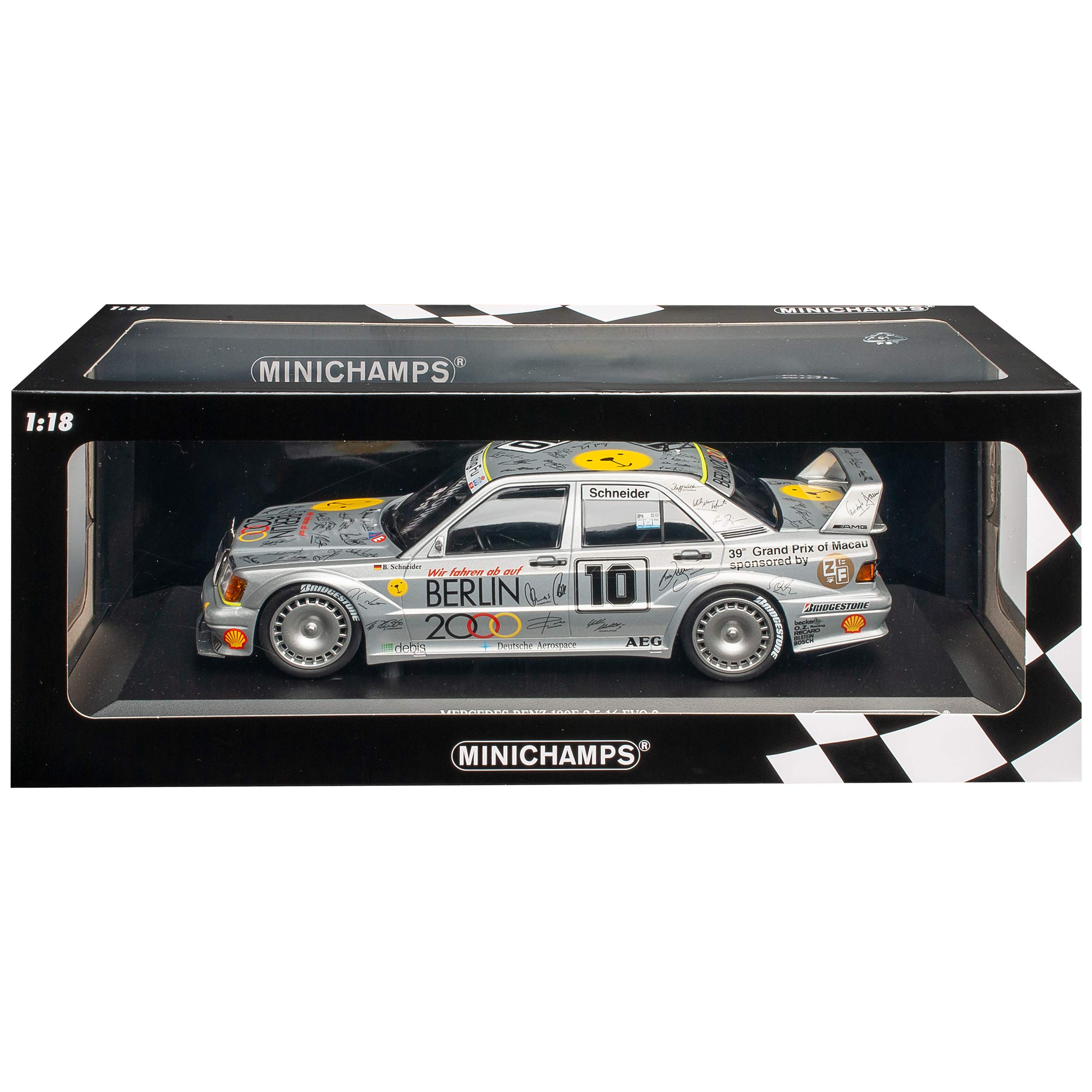 Miniature MINICHAMPS Mercedes-Benz 190E 2.5-16 Evo 2 – DTM 1992 – Échelle 1/18, Voiture De Collection