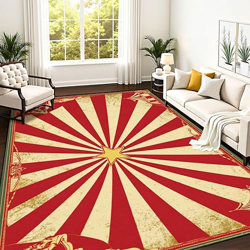 Póster vintage de circo horizontal vintage para tu publicidad, alfombra de patio al aire libre, alfombra de juego, alfombra moderna antideslizante,