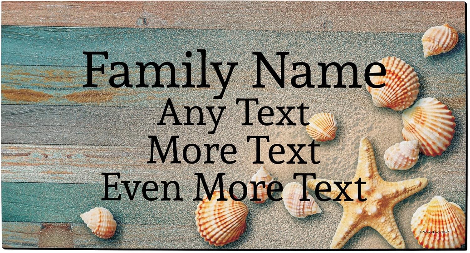 Beachy Gifts Four Lines Your Text Doormat Welcome Mat Nautical Decor Personalized Doormat Beachy
