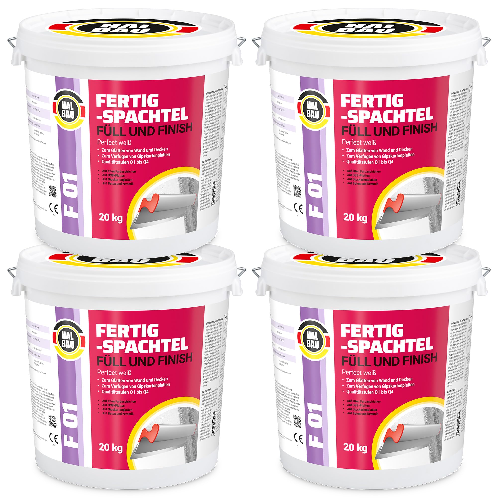 Fertigspachtel Füll Finish Q1-Q4, Fugenspachtel Innen 80kg, Perfekt Weiss