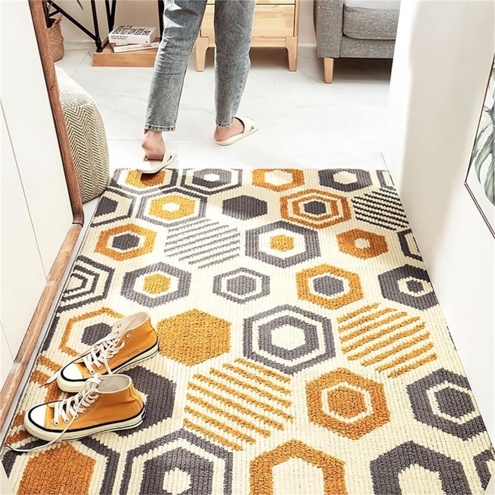 Tappeto Ingresso Zerbini Tappetino da Bagno Tappetini Per Ingressi, Supporto In Gomma Antiscivolo, Tappetini Per Ingressi A Basso Profilo, Assorbenti Zerbino Ingresso ( Color : B , Size : 60x90cm(24x3