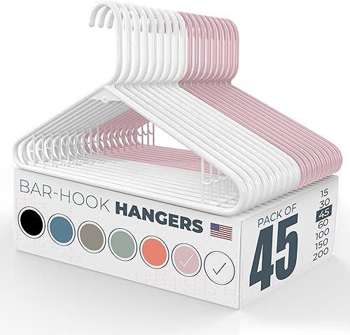 Miniatura 53 de Perchas de plástico fuertes hechas en Estados Unidos a granel, 20, 30, 50, 100 unidades, disponibles, para ropa de lavandería, perchas de plástico