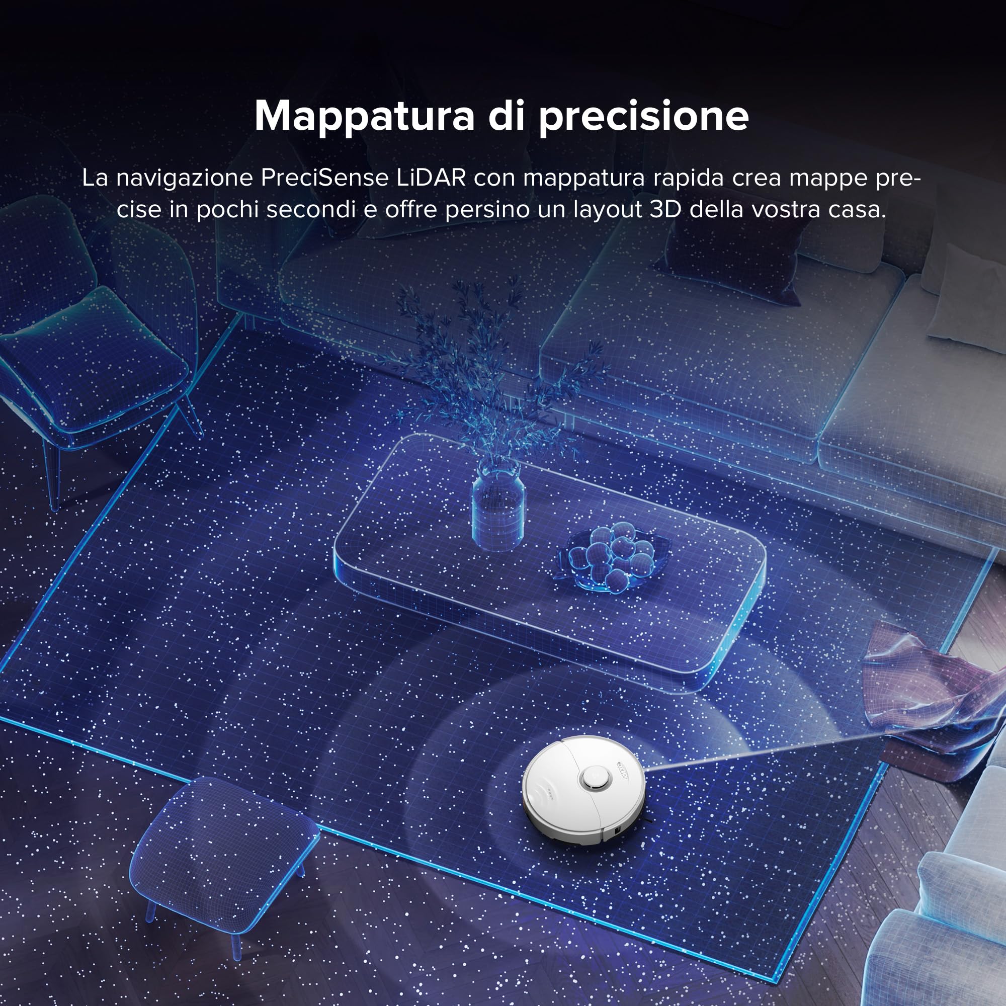 roborock S8 Pro Ultra Robot Aspirapolvere Lavapavimenti, Svuotamento/Lavaggio/Asciugatura/Pulizia Della Stazione/Rabbocco Automatico, Reattivo 3D, 6000Pa (Ricondizionato)