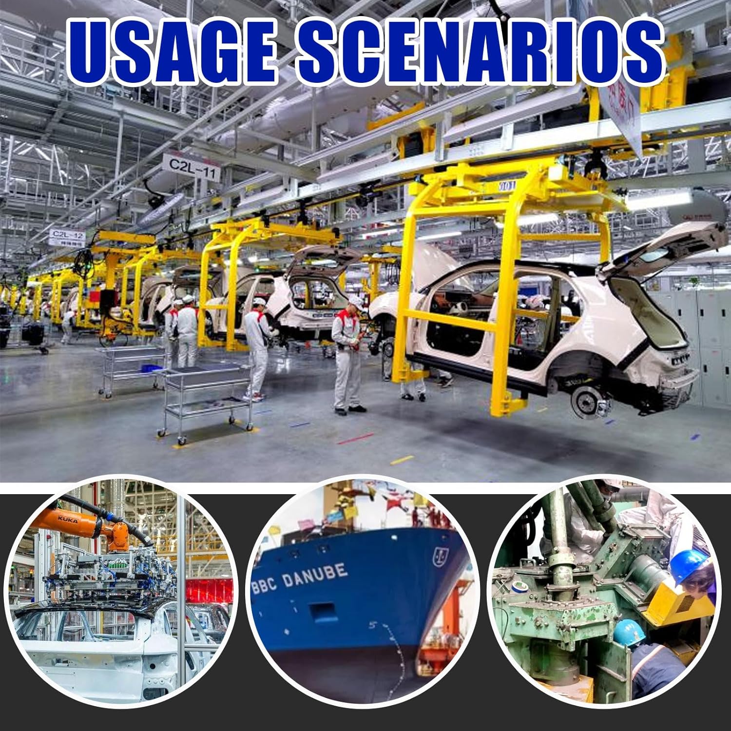 Glarks 330Pcs M4x6/10/14/20/25 Aluminum Brazier Head Solid Rivets Length 6mm 10mm 14mm 20mm 25mm Aluminum Rivets Fasteners High Corrosion Resistance for Metal Joining and Repair