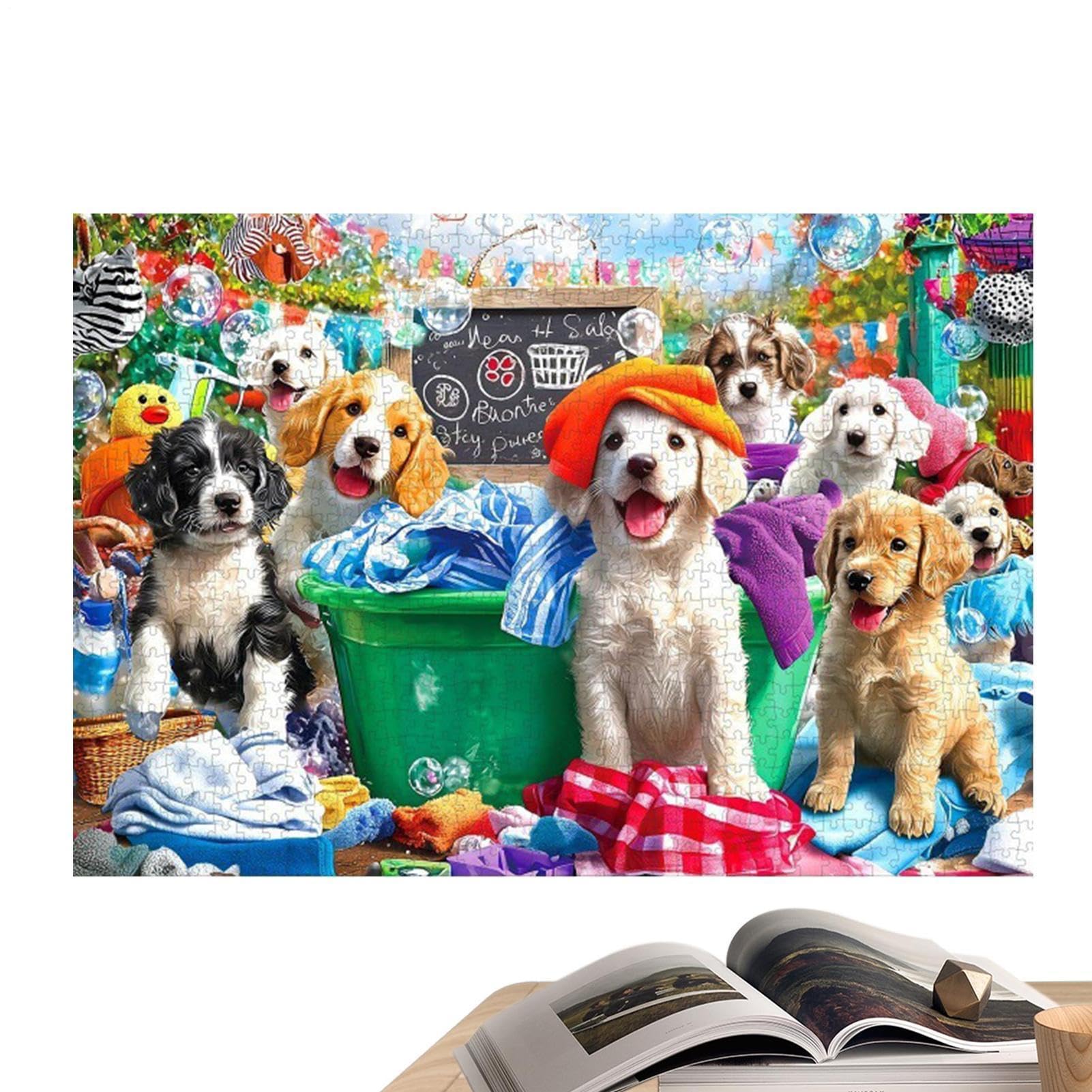 Puzzle per Adulti con Soggetto Canino Divertente e Rilassante a Tema | Puzzle da 1000 Pezzi per Adulti con Lettere sul Retro per Attività Familiare per Uomini e Donne e Diver