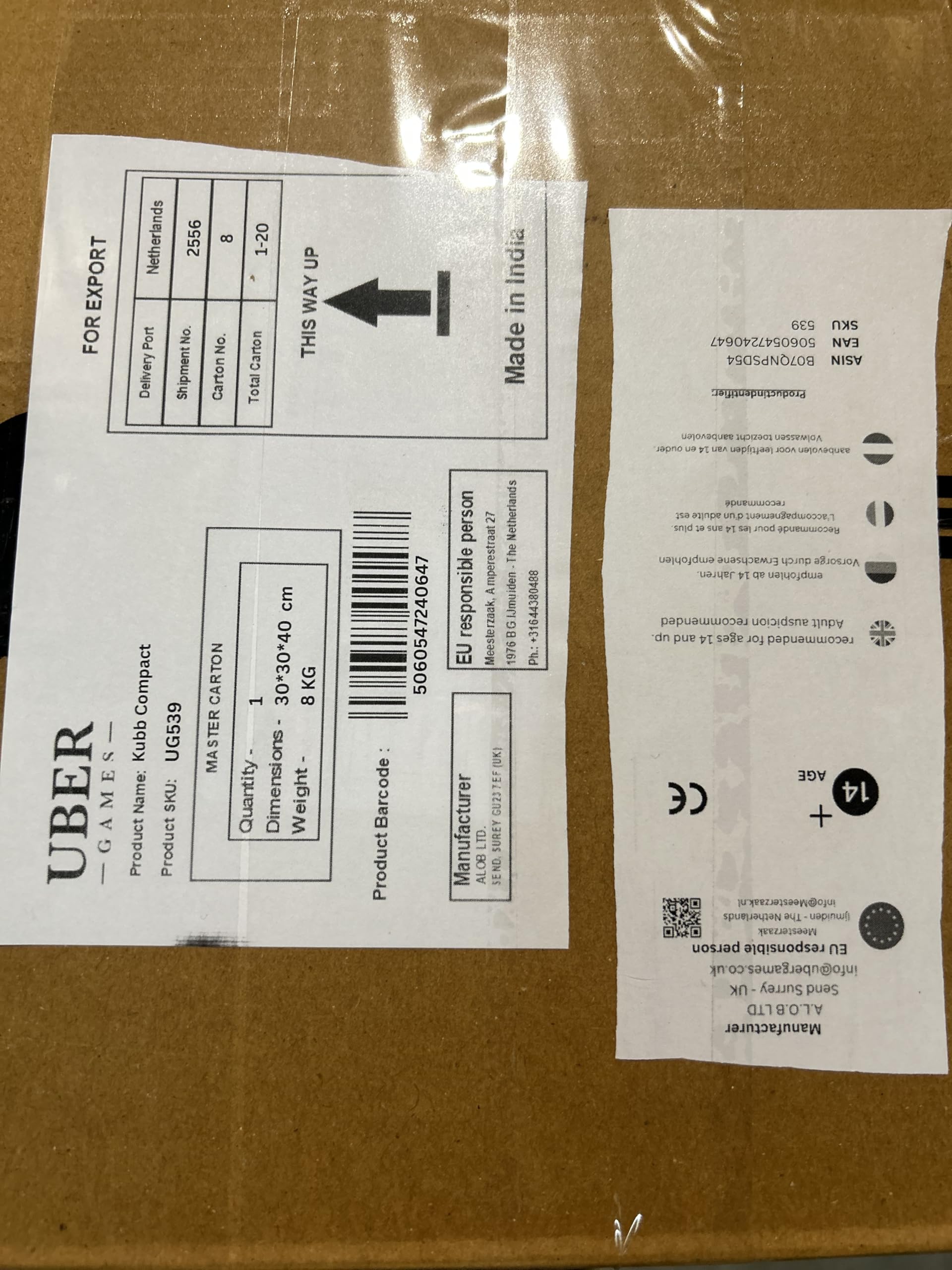 2024 Kubb Original Outdoorspiele - Top Qualität Schweres ECO Hartholz - Wurfspiel für draußen (24cm)
