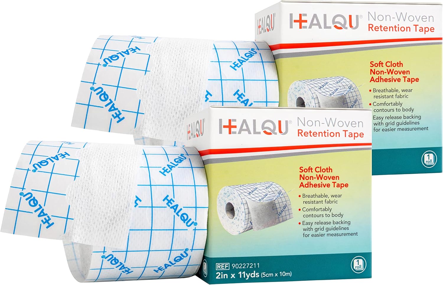 HEALQU Dressing Retention Tape, Non Woven, 5cm X 10 Meter Pack of 2