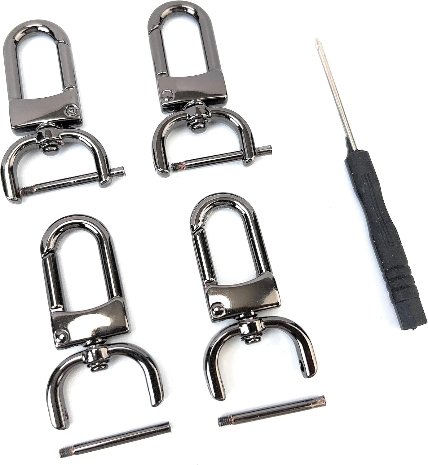 4 Pcs Heavy Duty Detachable Swivel Lobster Claw Clasps Screw in Shackle 3/4 Inch Gunmetal Black Replacement Snap Hooks Trigger Clips - Image 2