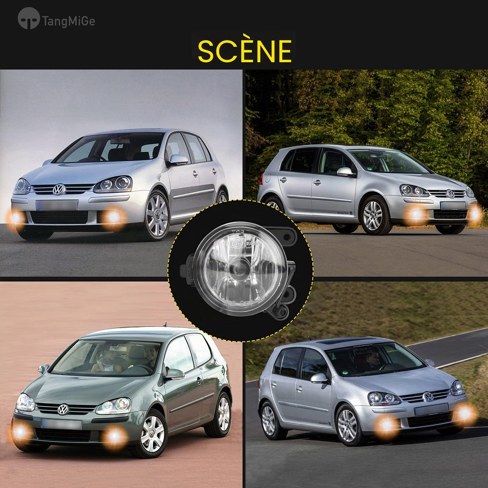 TangMiGe - Feux anti-brouillard compatibles avec Volkswagen VW Golf V 5 (1K1/1K5) 11/2004-06/2009, 1K0941699C 1K0941700C, 1 Paire Phares antibrouillard (Claire)