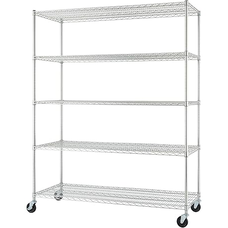 TRINITY BASICS 5-Tier Trinity 6 Tier Wire Shelving Rack, Adjustable Shelves