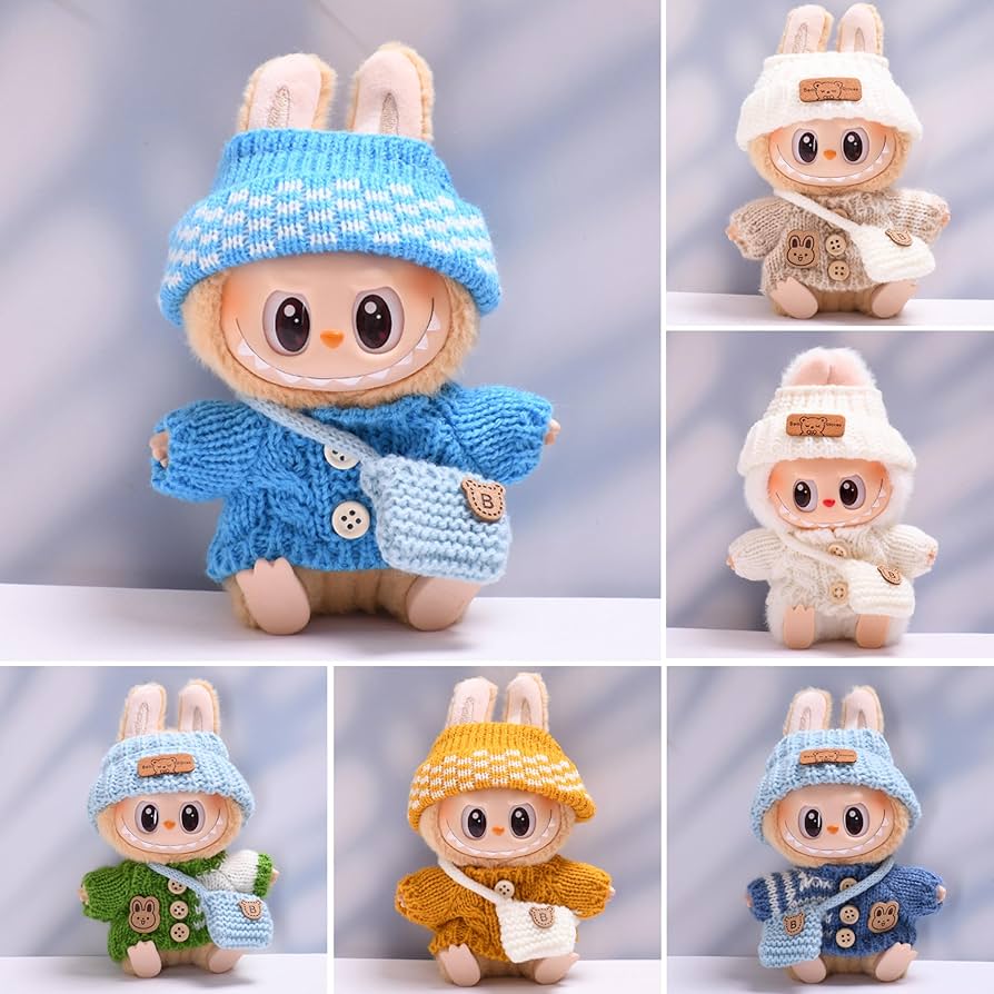 Amazon.co.jp: ラブブドール衣装-17 cmラブブ用の手作りかぎ針編み衣装