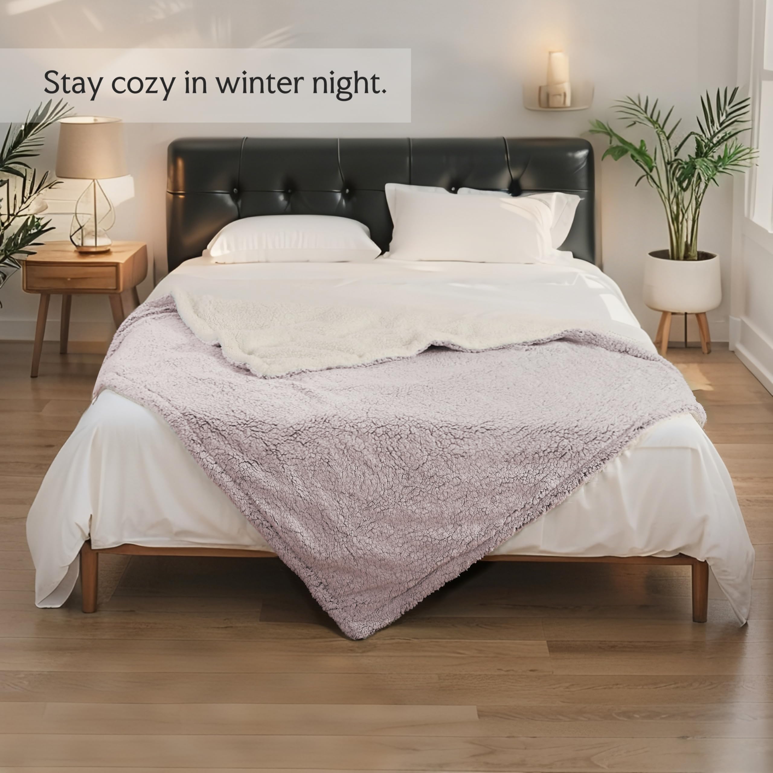 Manta térmica eléctrica 130 x 160 cm - Manta suave de piel Sherpa de doble cara con 9 niveles de calor y temporizador de 9 horas, uso individual - Gradiente rosa púrpura
