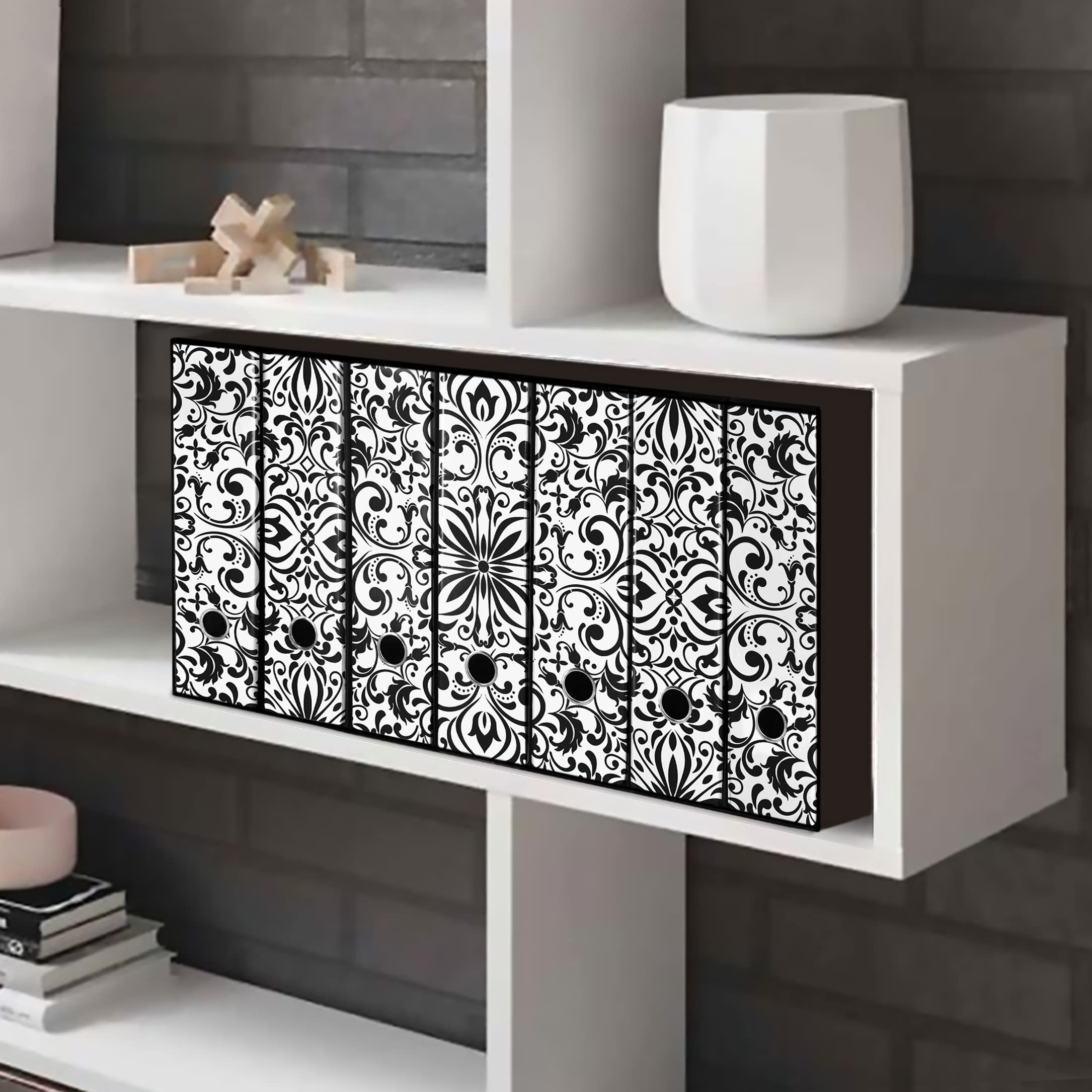 Set da 7 raccoglitori ad anelli DAMASCO - Faldoni SHAREPRINTING (H34 con 2 anelli)