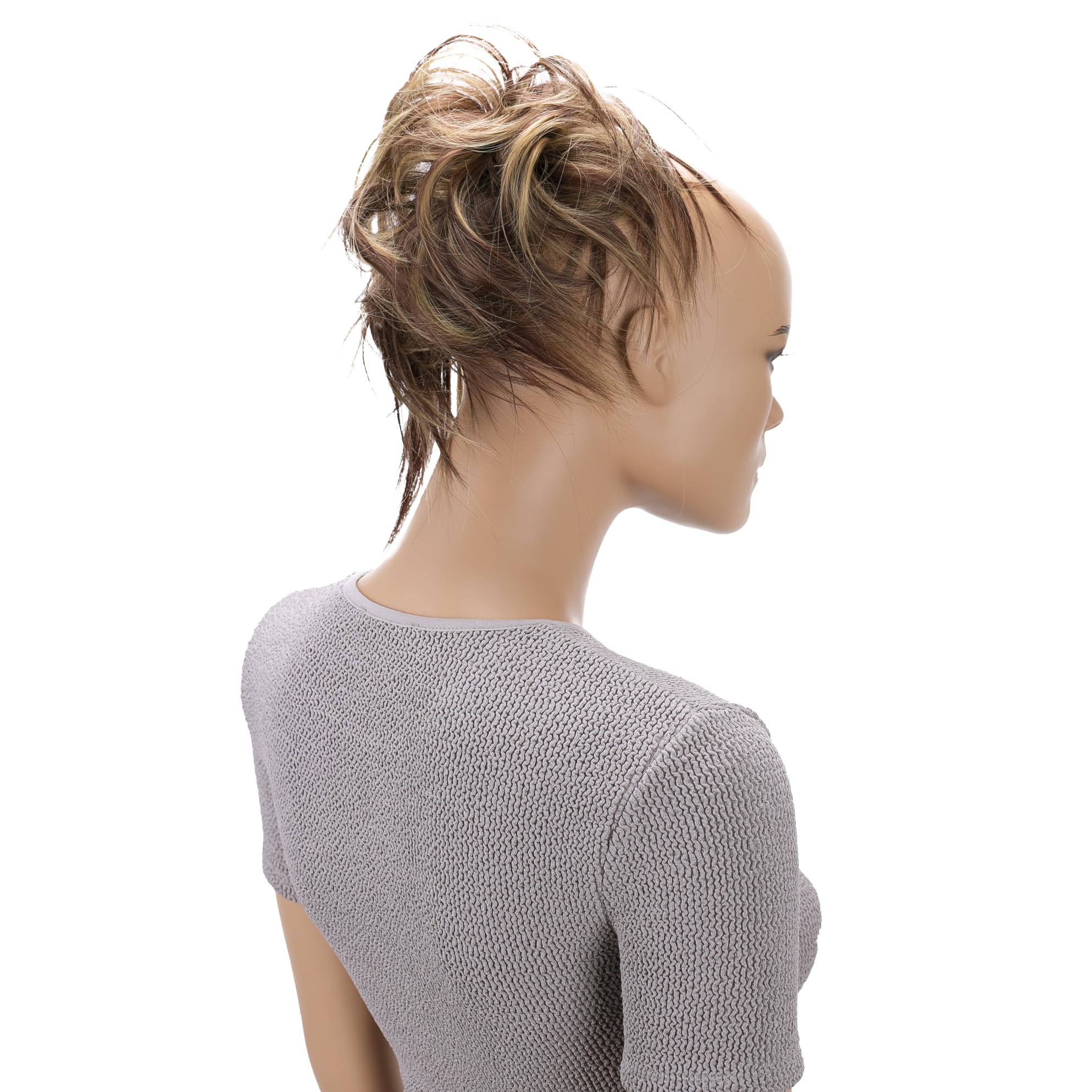 CAISHA XXL Parrucchino Leggermente Ondulato Elastico Per Capelli Acconciatura Da Sposa Disordinato Biondo Rosso-Marrone Mix G19F