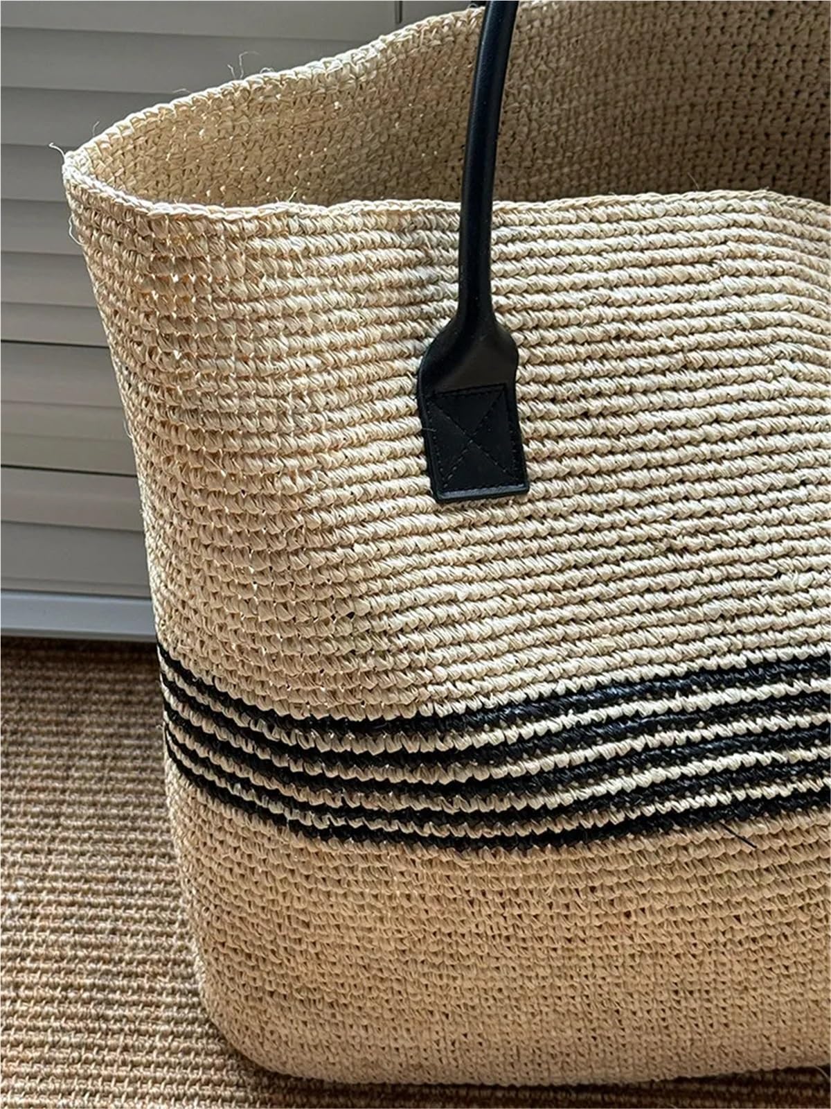 Bolso de Hombro de Paja Bolsos de mano grandes paja for mujer, bolsos y rafia tejidos a verano, bolso playa tejido al hombro