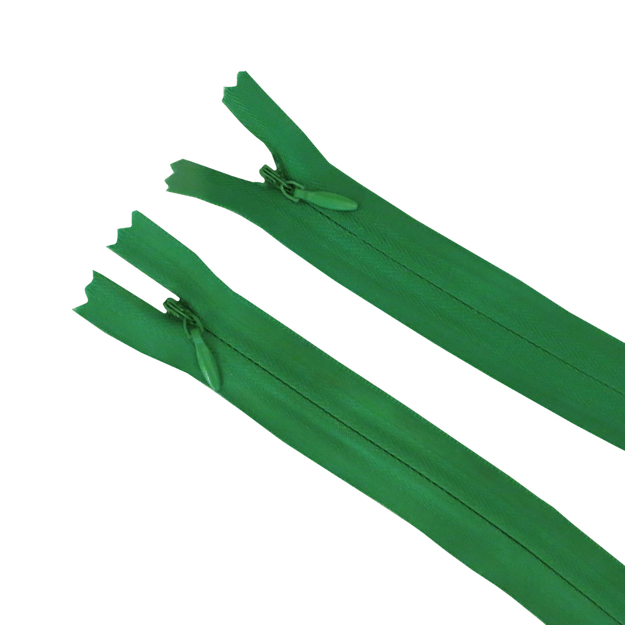 Seeking ROAM Invisible Zippers, Nylon Coil, #3, 2 Pieces (Green, 22")