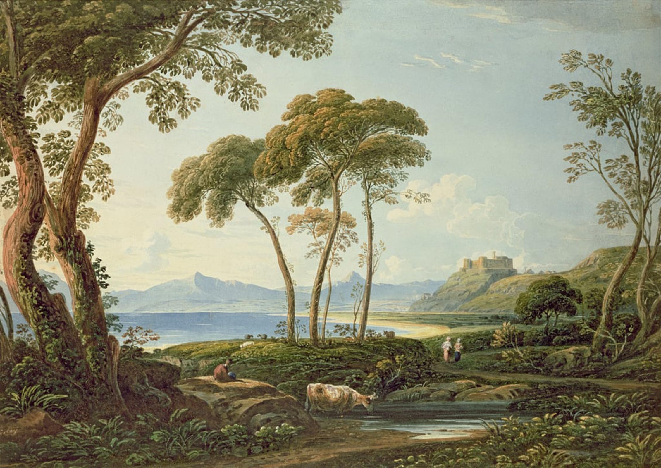 ARTXLXXBN Famous Print Painting Colorful Art Print Landscape with Harlech Castle by Varley Canvas Art Decorations for Home Decor 60x90cm