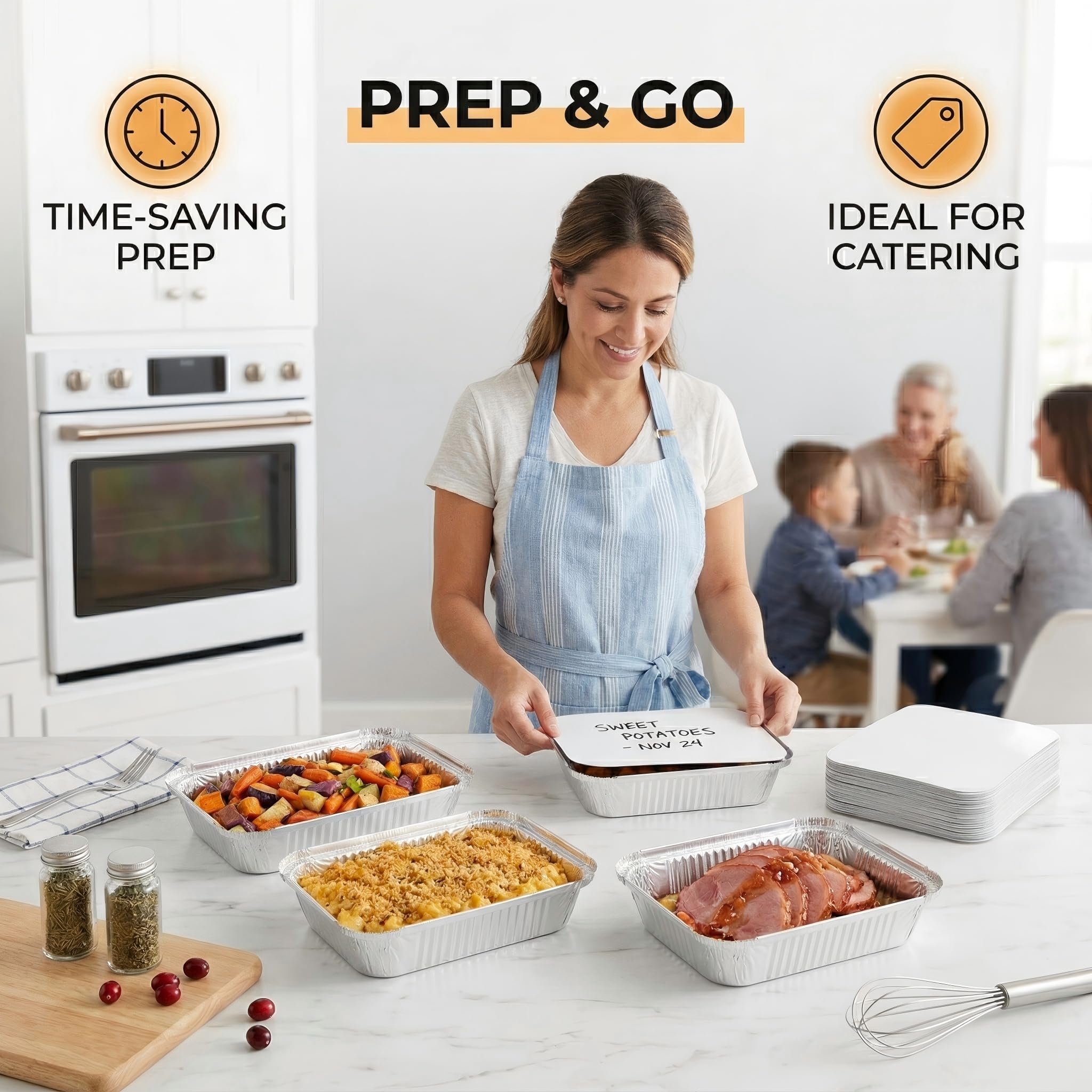 Aluminum Pans with Lids - 50 Pack -7