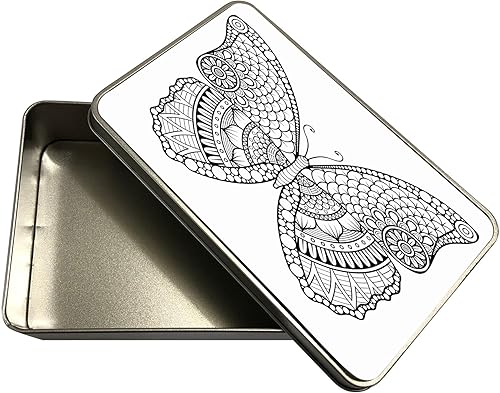 Miniatura 2 de Ambesonne Caja de metal de paisaje, diseño de ramas abandonadas secas y secas con temática de temporada de invierno, imagen de paisaje nevado al