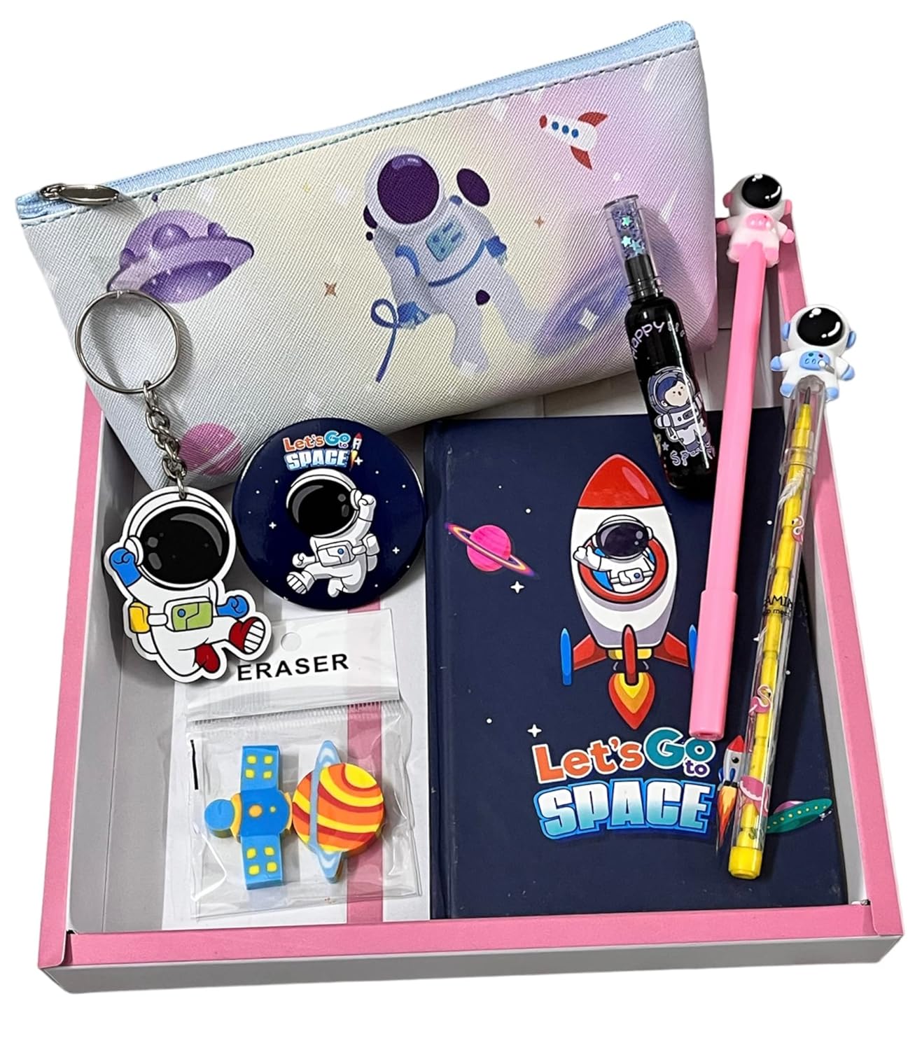 Le Delite Kids Space Theme Stationery Gift Set Combo Space Return Gift Box (Pack Of 7 Items