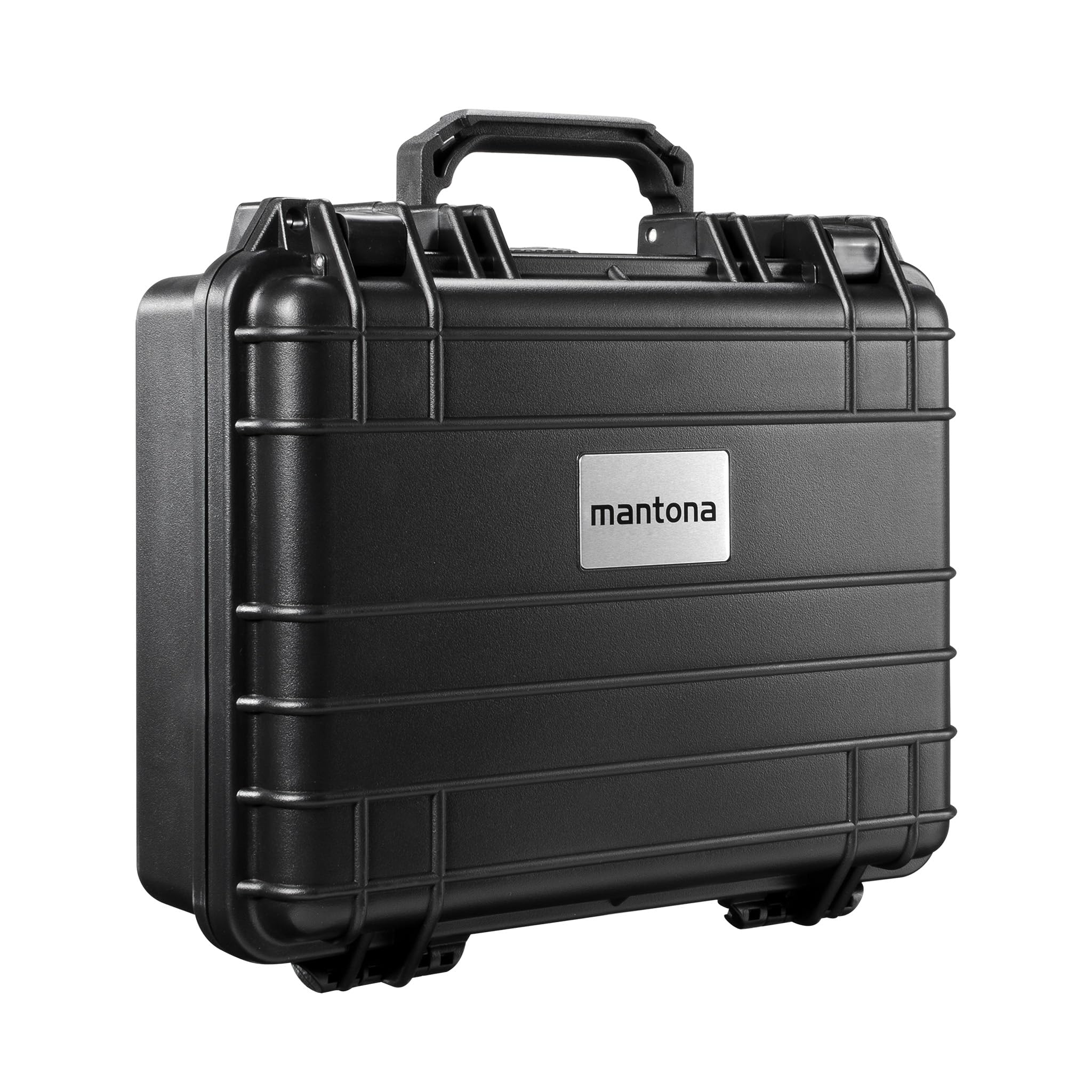 Mantona - Maletín de Exteriores para cámaras de Fotos (tamaño Mediano, Resistente al Agua, el Polvo y Las Rozaduras), Color Negro