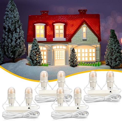 Miniatura 8 de Cable de accesorio con 2 bombillas LED de 6 pies, accesorios de luz cálida para Halloween, Navidad, aldea, decoración de casa, manualidades, lámpara