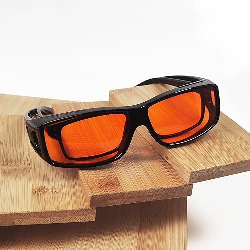 Miniatura 2 de BLUELESS Fitover - Lentes de dormir para computadora con bloqueo azul con color naranja, color negro