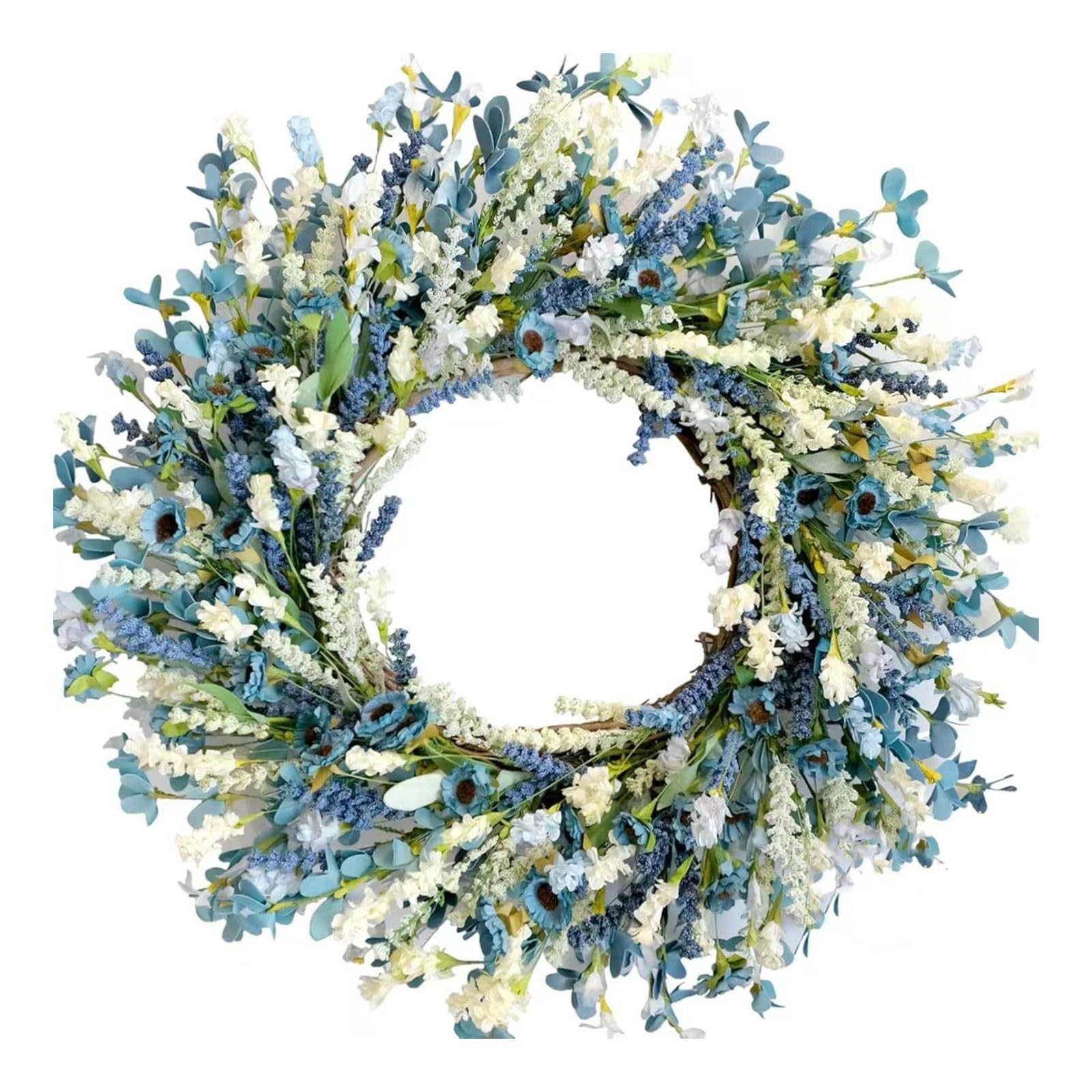Xinsheinelry Realistic Artificial Floral Wreath 40X40Cm Spring Decoration for Front Door Garden Wedding Birthday Spring