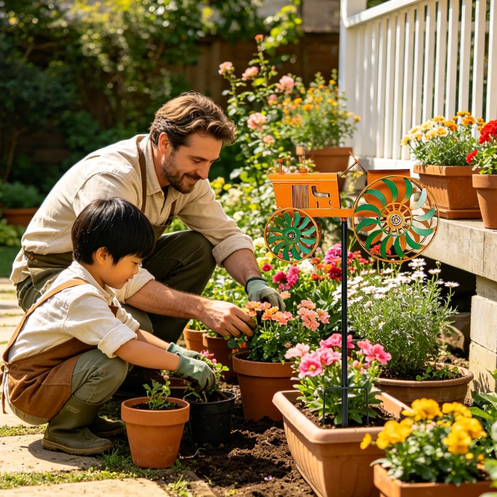 Molinetes Para Jardín Con Estaca Molino De Viento Exterior Resistente | Molinillos de Viento para Patio y Jardín Para Patio Porche Sendero Parque Cumpleaños Evento
