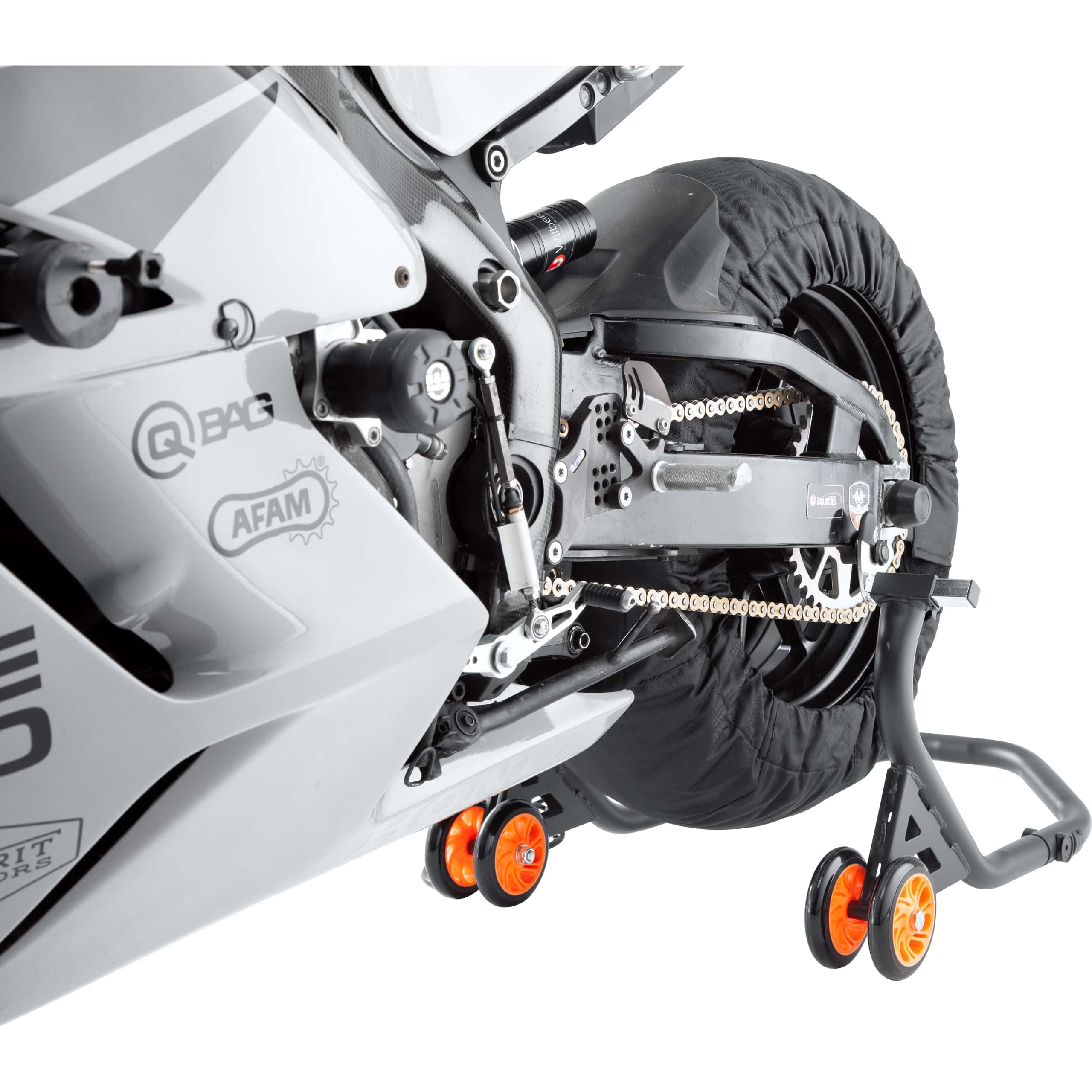 FLM Calentadores de neumáticos 17" - Para circuito de carreras - Controlado por termostato - Pack de 2 negro hasta neumático trasero 190