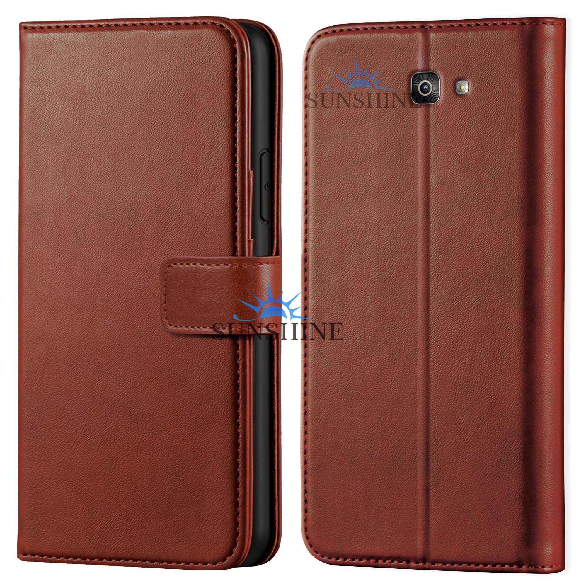 Leather Vintage Shock Proof Flip Case Back Cover for Samsung J7 Prime Sport (Flexible | Leather Finish | Card Pockets Wallet & Stand |Brown)-image-1
