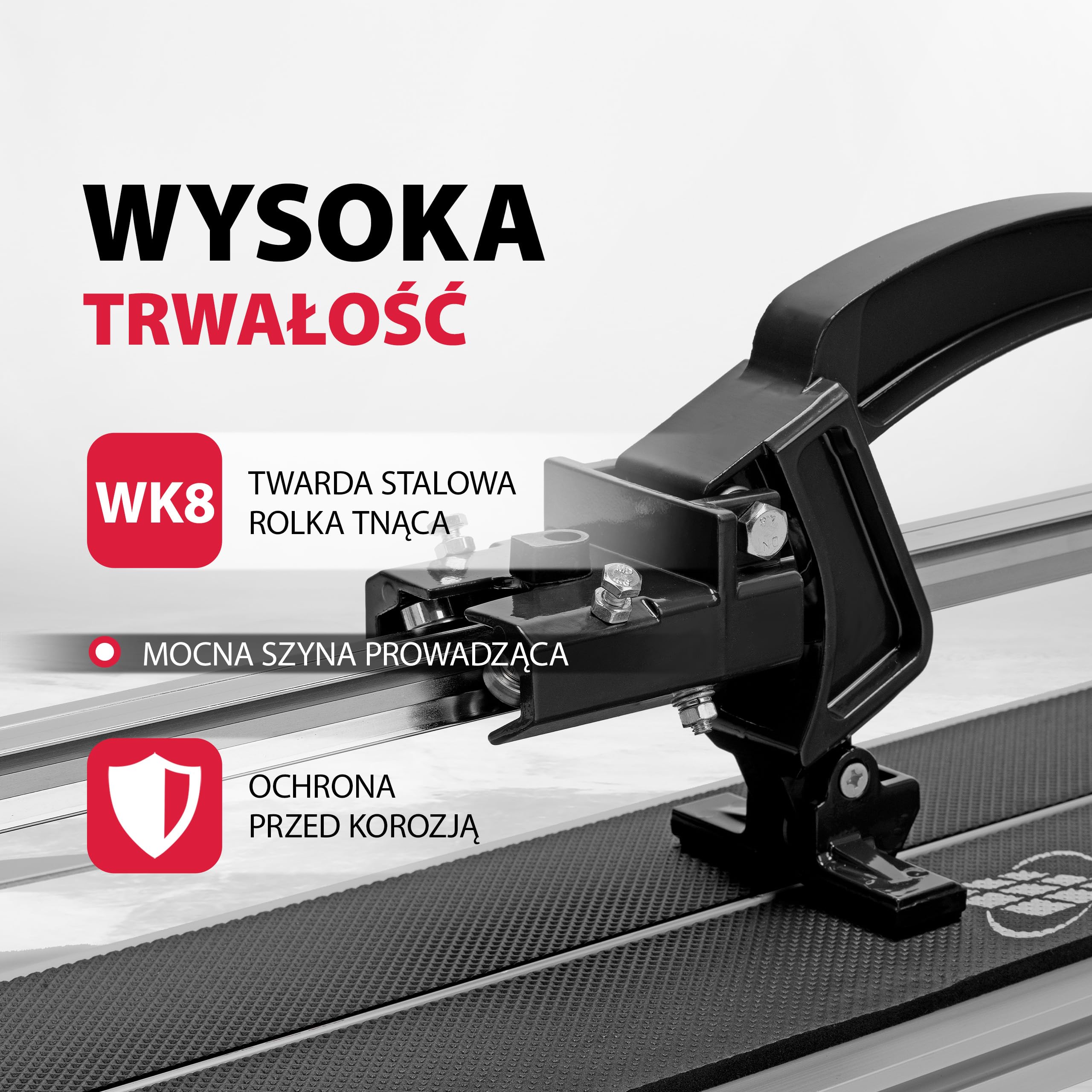 MTX Przecinarka Do Płytek Szynowa Do 900 Mm, 16 Mm – Wózek Na Łożyskach, Szyna Stalowa Antykorozyjna, Cięcie 45°, Regulowana Obejma, Lekka Rama Aluminiowa