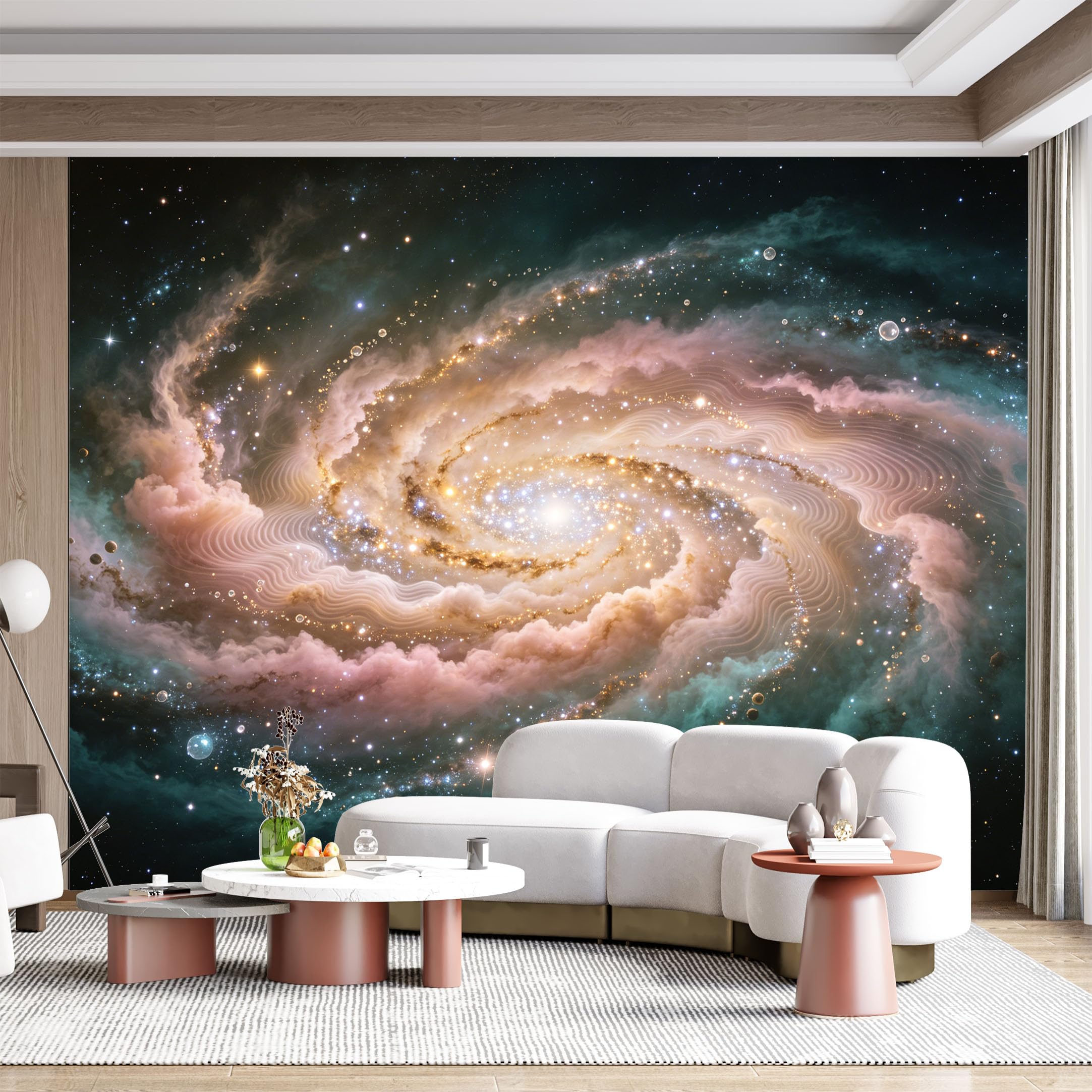Custom Size Wall Mural Galaxy Nebula Swirl Cosmic Space Stars Celestial Art SelfAdhesive Wall Fabric Removable for Home Office Decor