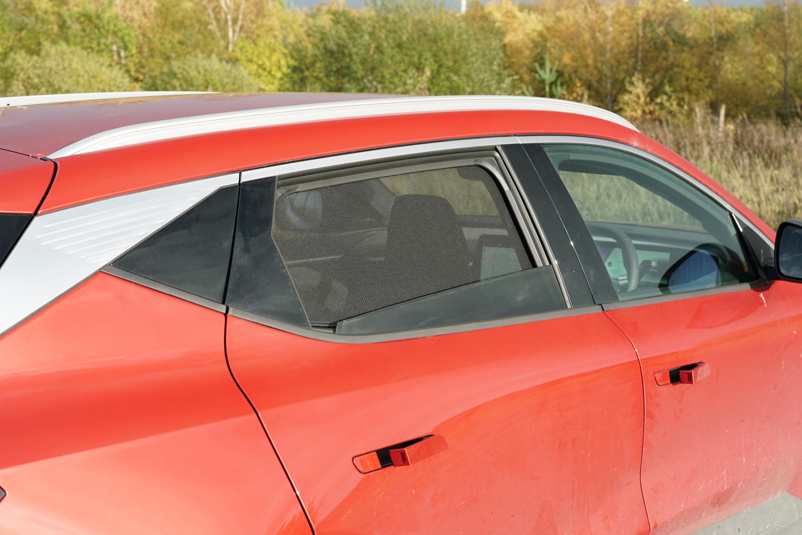 Set de Car Shades (Portes arrières) Compatible avec Renault Scénic E-Tech 2024- (2-pièces) Pare-Soleil sur Mesure pour Voiture