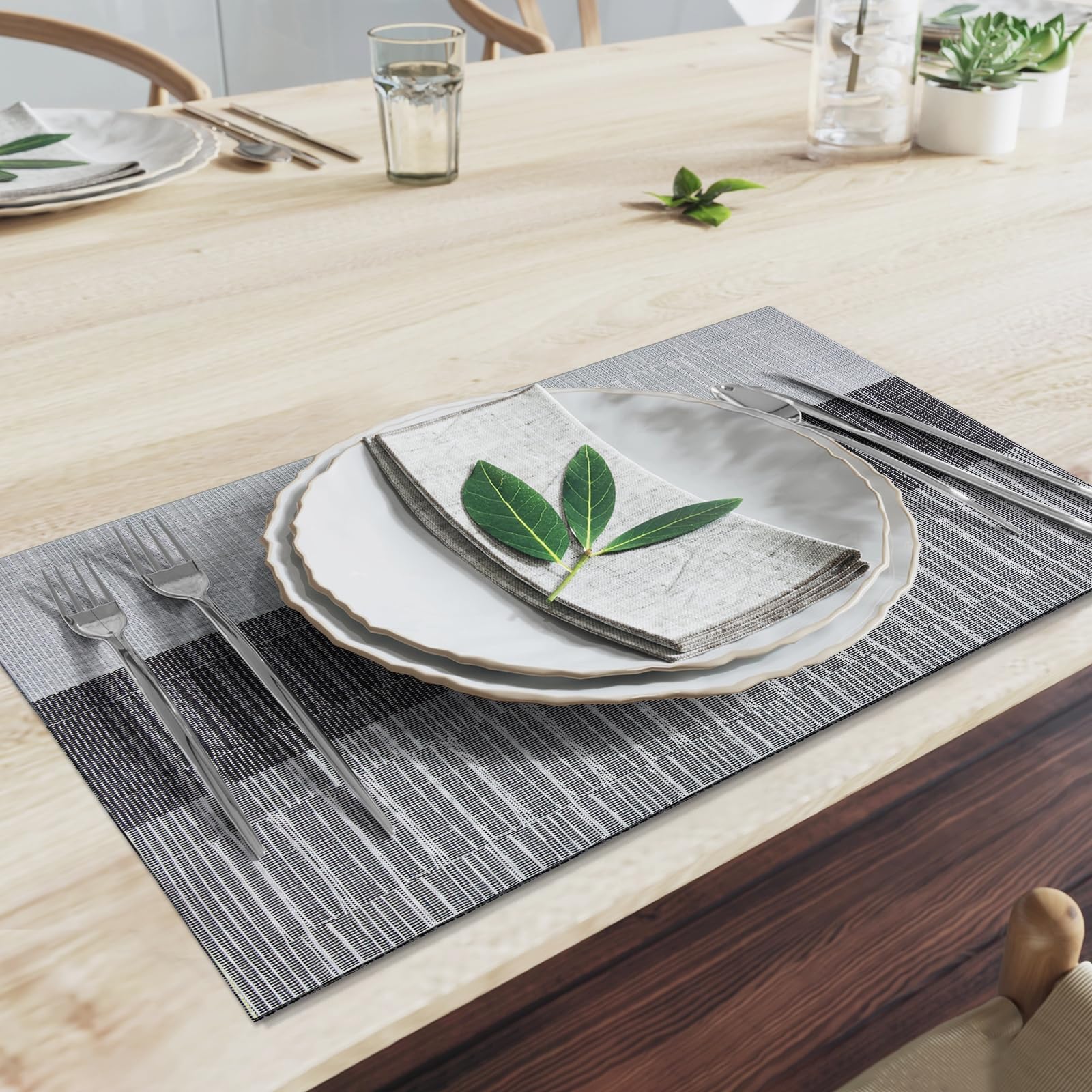 Keukentapijt 40 x 60 cm 40 x 120 cm groen blauw patroon 2 stuks keuken vloermatten antislip oliebestendig wasbaar, anti-vermoeidheid mat waterdicht leer voor staand bureau, keuken, kantoor