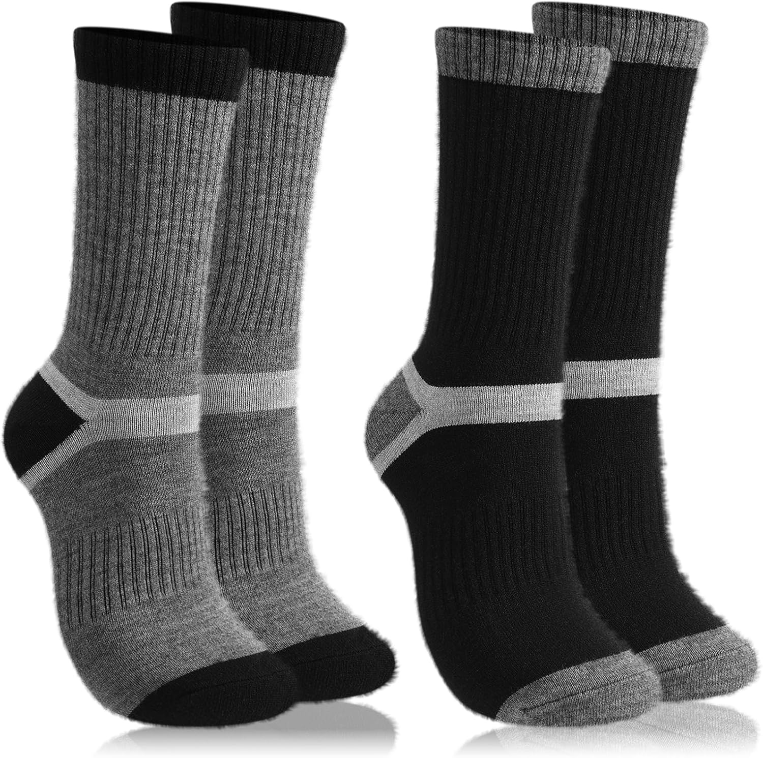 2 Pairs Alpaca Wool Hiking Socks for Men Women Alpaca Wool Blend Thick Thermal Winter Crew Boot Socks