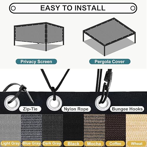Miniatura 7 de Shade&Beyond - Tela de sombra con 90% de protección solar y ojales, toldo para pérgola, protector solar de lona de malla para patio, exteriores,