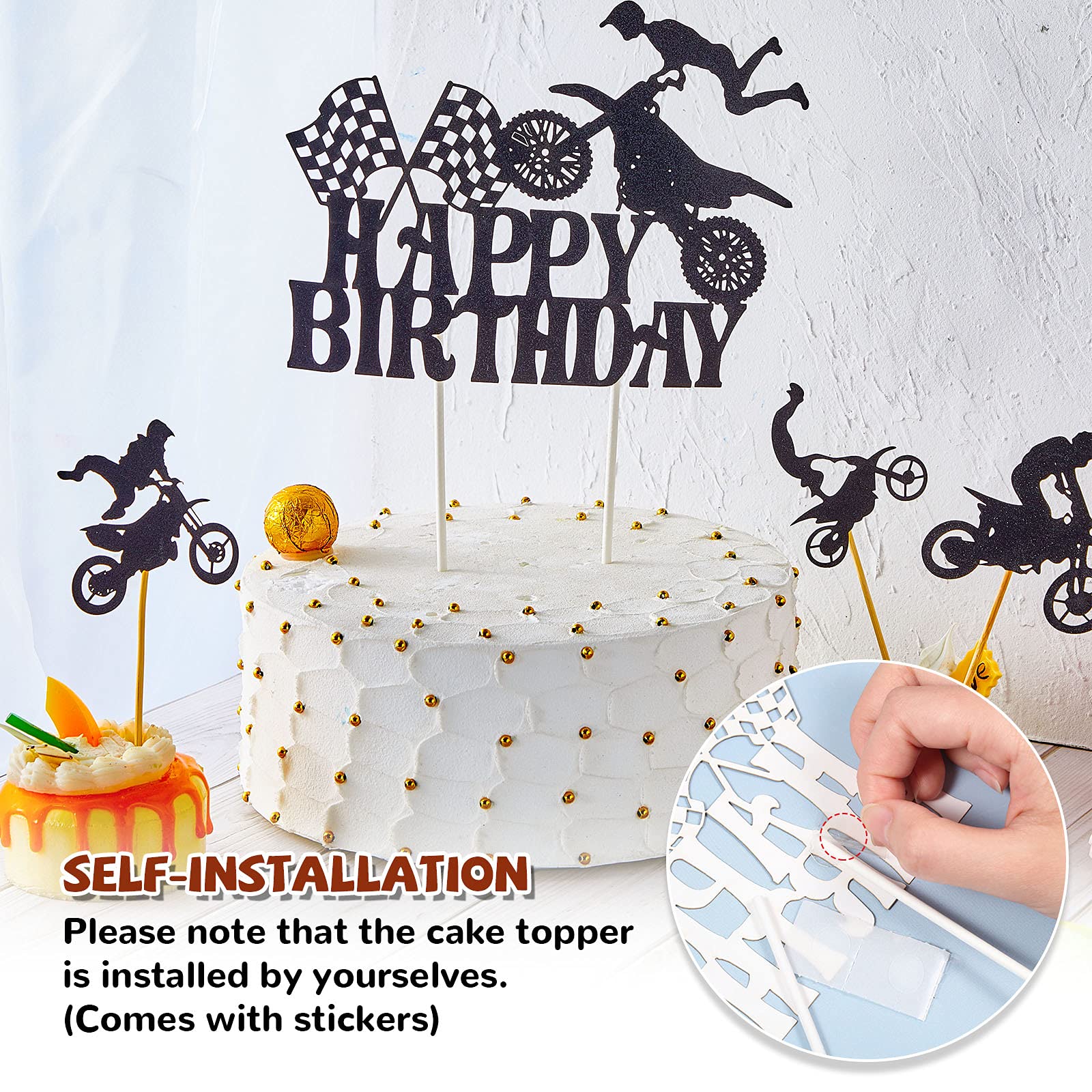 Décorations De Fête D'anniversaire En Forme De Vélo Orange Et Noir Pour Motocross, Bannière BMX, Guirlande De Ballons, Fournitures De Fête Pour Sports Extrêmes Pour Garçons